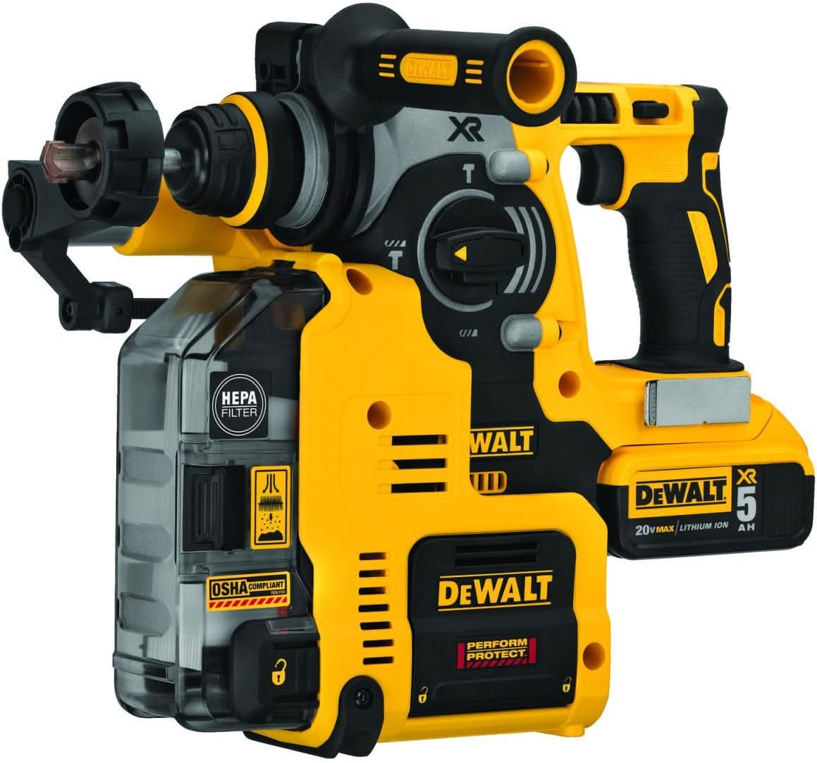 DeWalt DCH273P2DHO 20V Max XR Brushless 1" L-Shape SDS Plus Rotary Hammer Kit w/ Dust Extractor - Image 3