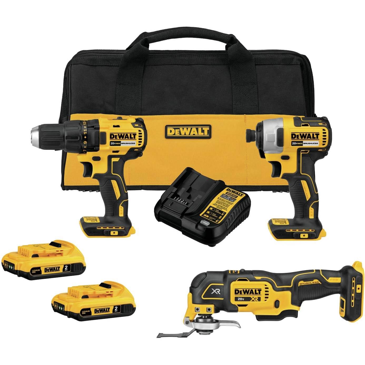 DeWalt DCK379D2 20V MAX Brushless Cordless 3-Tool Combo 2.0Ah Kit - Image 1