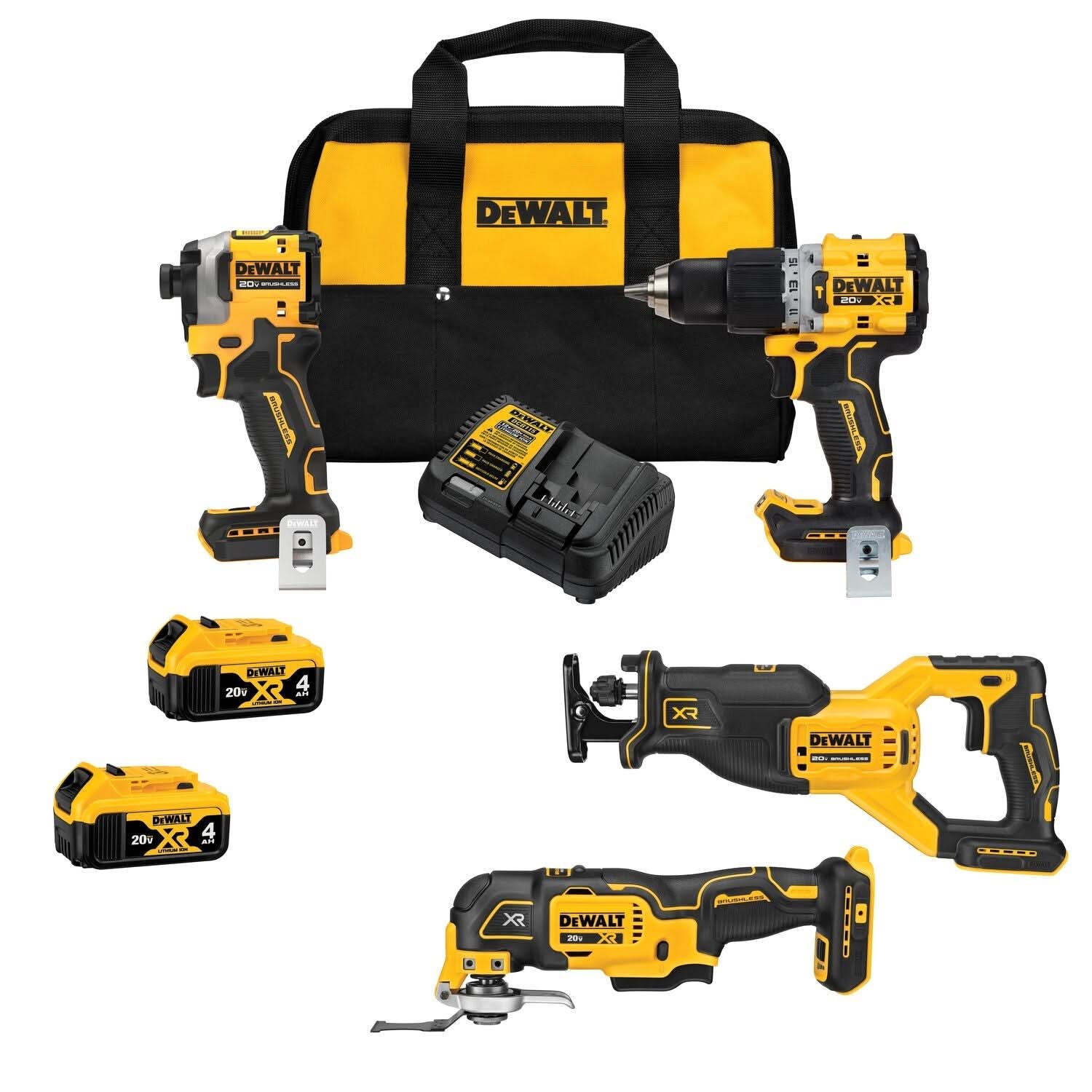 DeWalt DCK4050M2 20V MAX Brushless 4-Tool 4.0Ah Combo Kit - Image 1