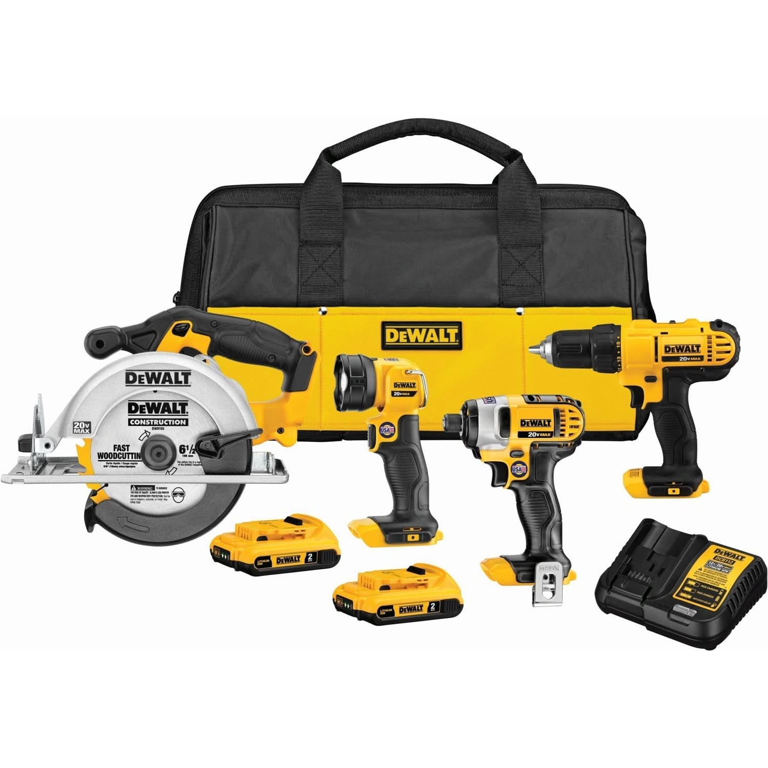 DEWALT DCK466D2 20V MAX Cordless 4-Tool Combo Kit - Image 1