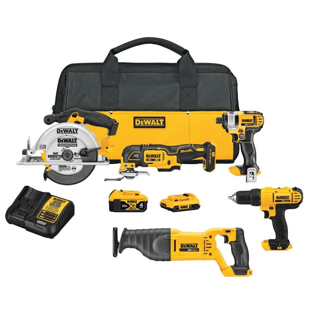 DeWALT DCK551D1M1 20V MAX Contractor's Cordless 5-Tool Combo Kit - Image 1