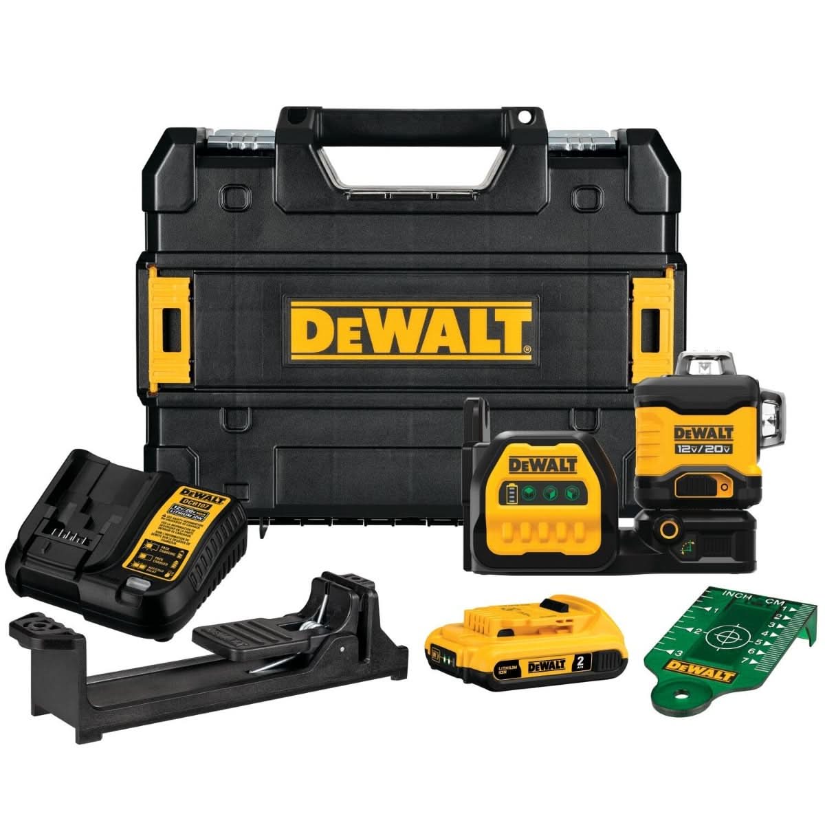 Dewalt DCLE34030G DEWALT 12V / 20V MAX 3×360-Degree Green Laser 2.0Ah Kit