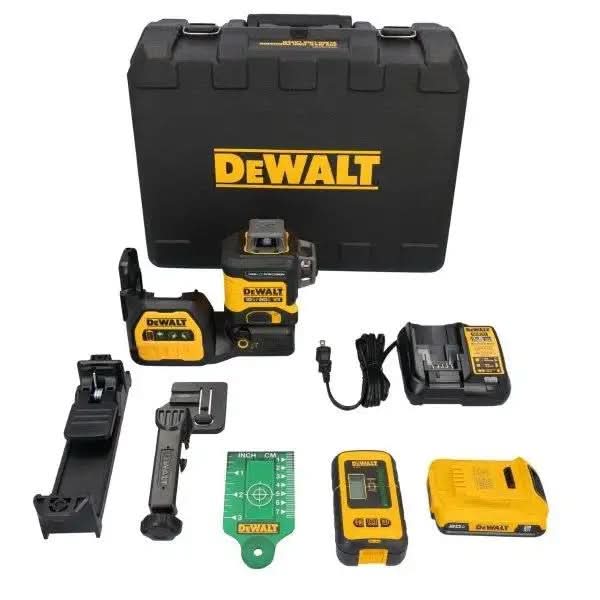 DeWalt DCLE34033D1 20V MAX XR 3×360 High Precision Green Laser Level 2.0Ah Kit