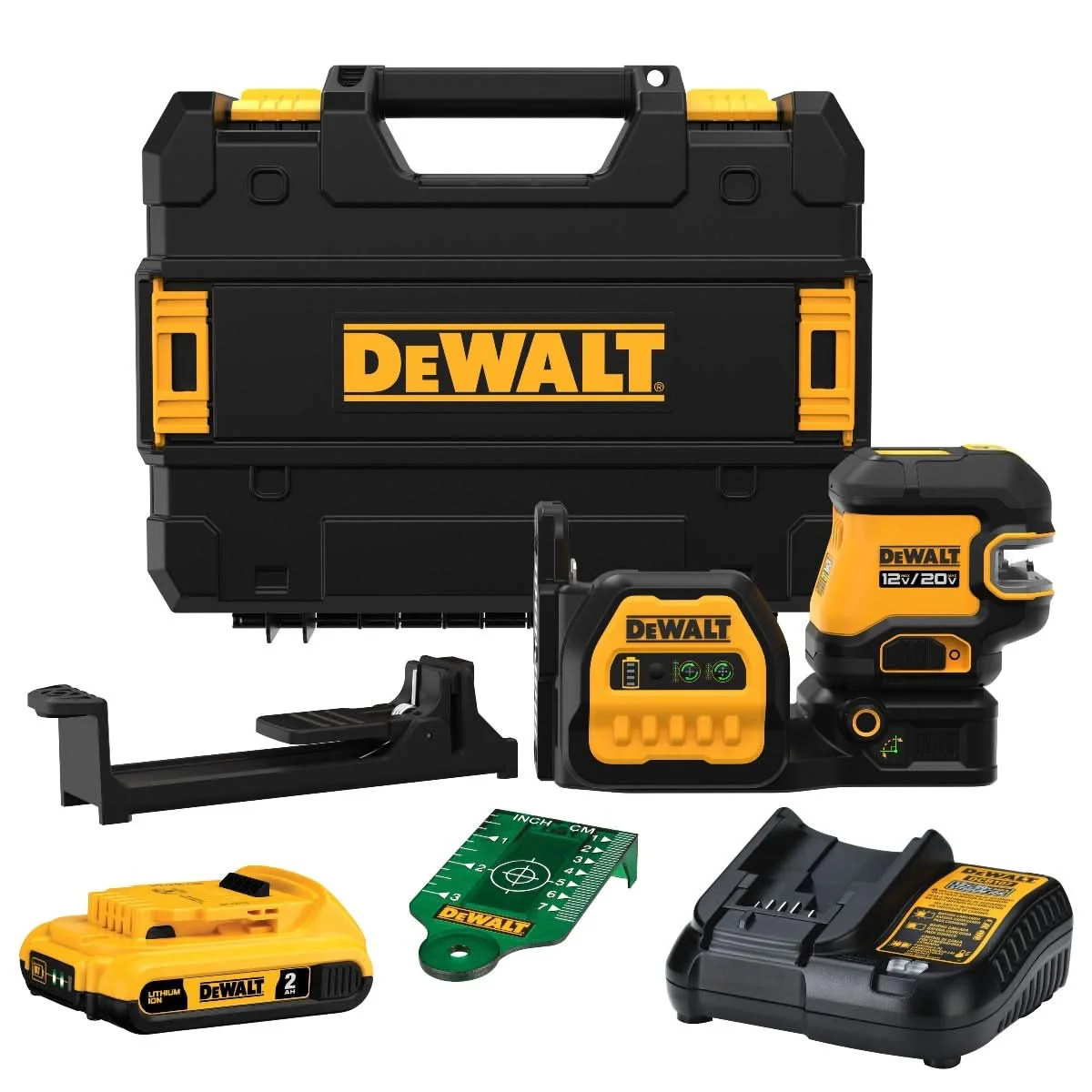 Dewalt DCLE34520G DEWALT 12V / 20V MAX Cross Line 5-Spot Combo Green Laser 2.0Ah Kit - Image 1