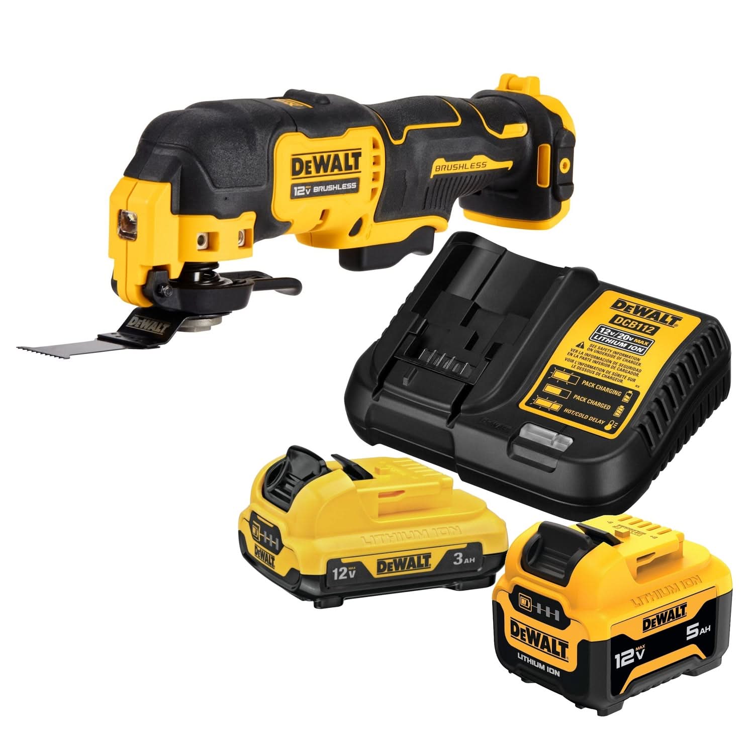 DeWalt Xtreme 12V MAX Brushless Oscillating Multi-Tool, Tool Only w/ 12V MAX Dual Battery Starter Kit - Image 1