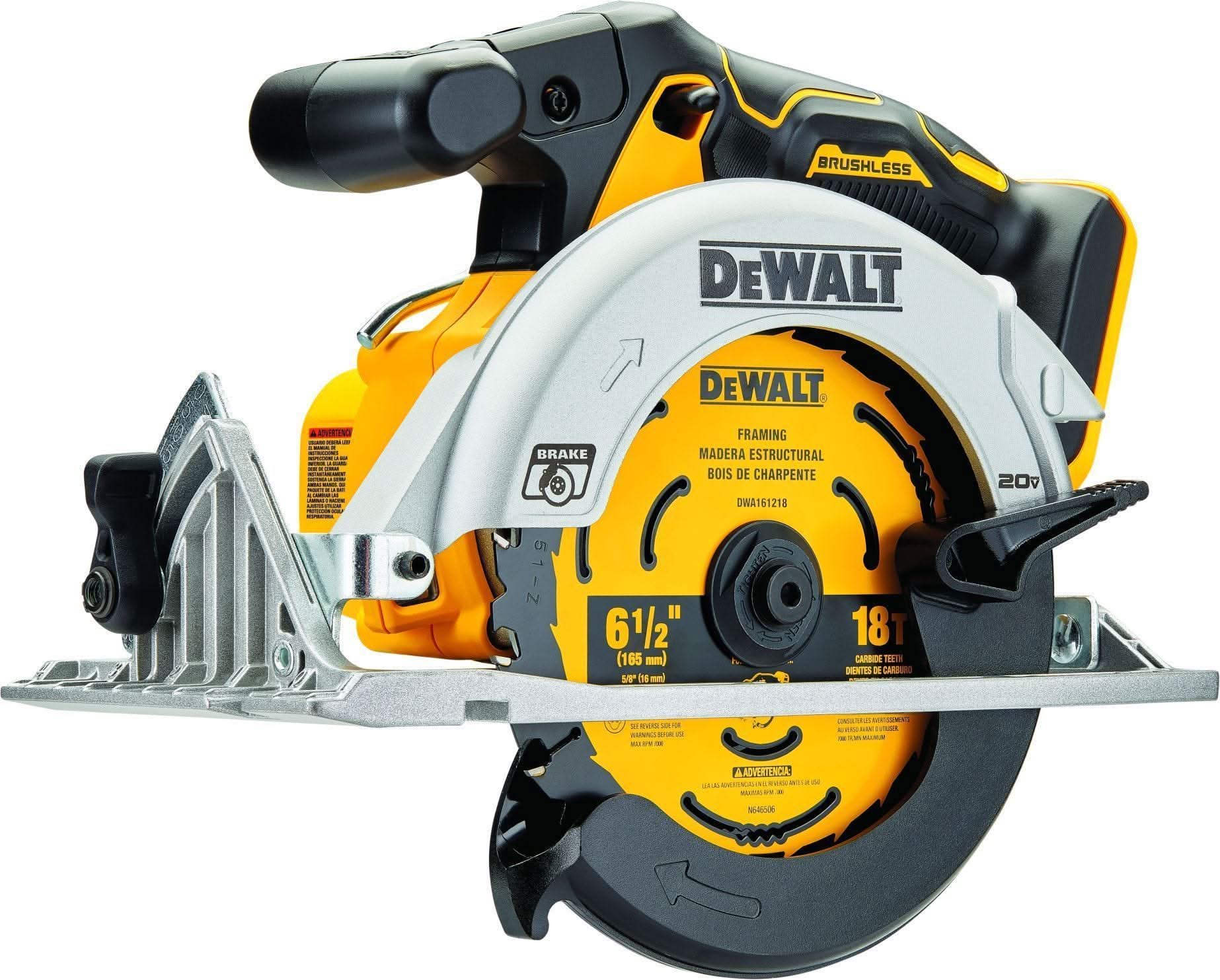 DeWalt 20V MAX 6-1/2" Brushless Circular Saw with DeWalt DCB205-2C 20V MAX XR 5.0Ah Battery & Charger Starter Kit - Image 2