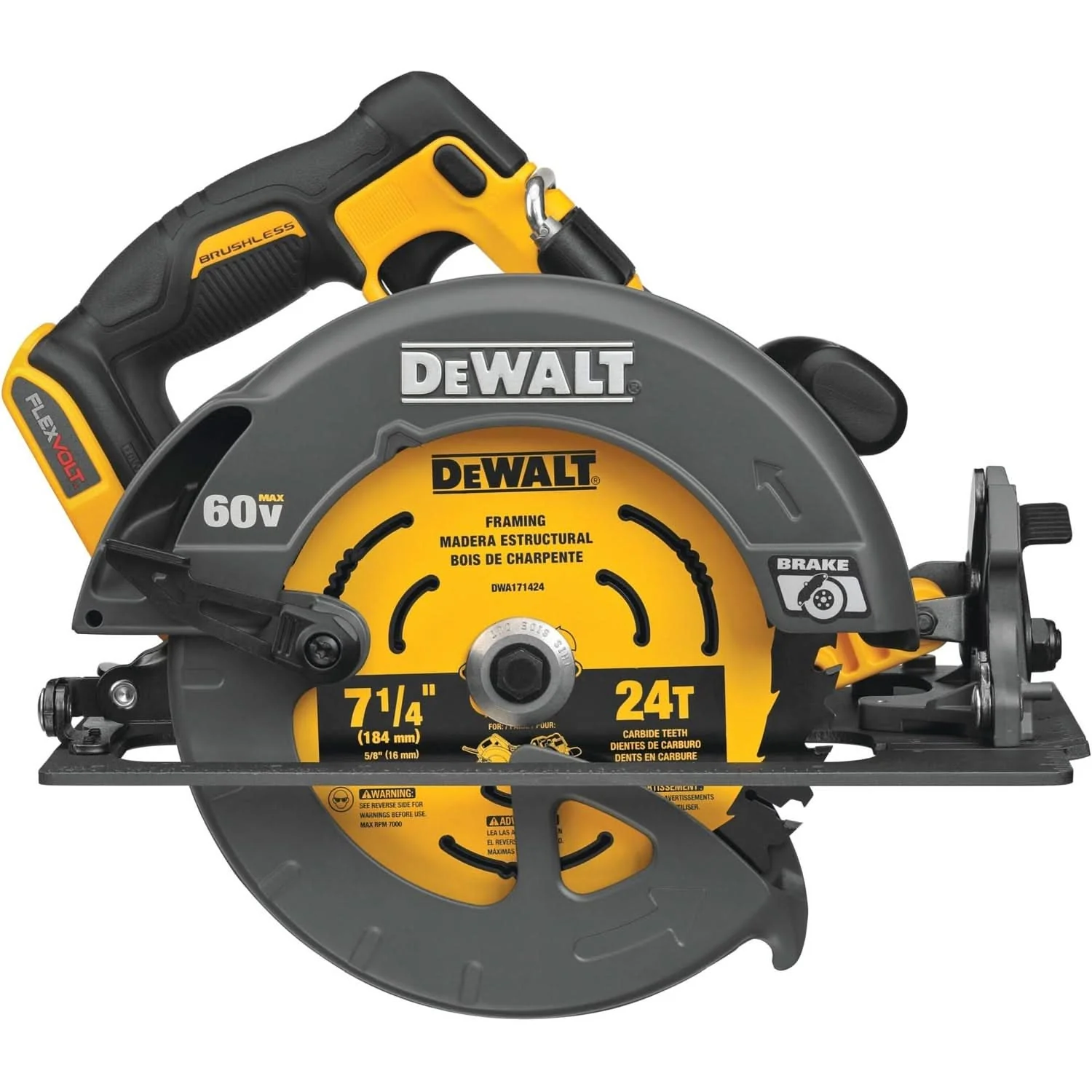DeWalt DCS578B Flexvolt 60V Max Brushless  7-1/4 In. Cordless Circular Saw With Brake, Tool Only (PROMO)