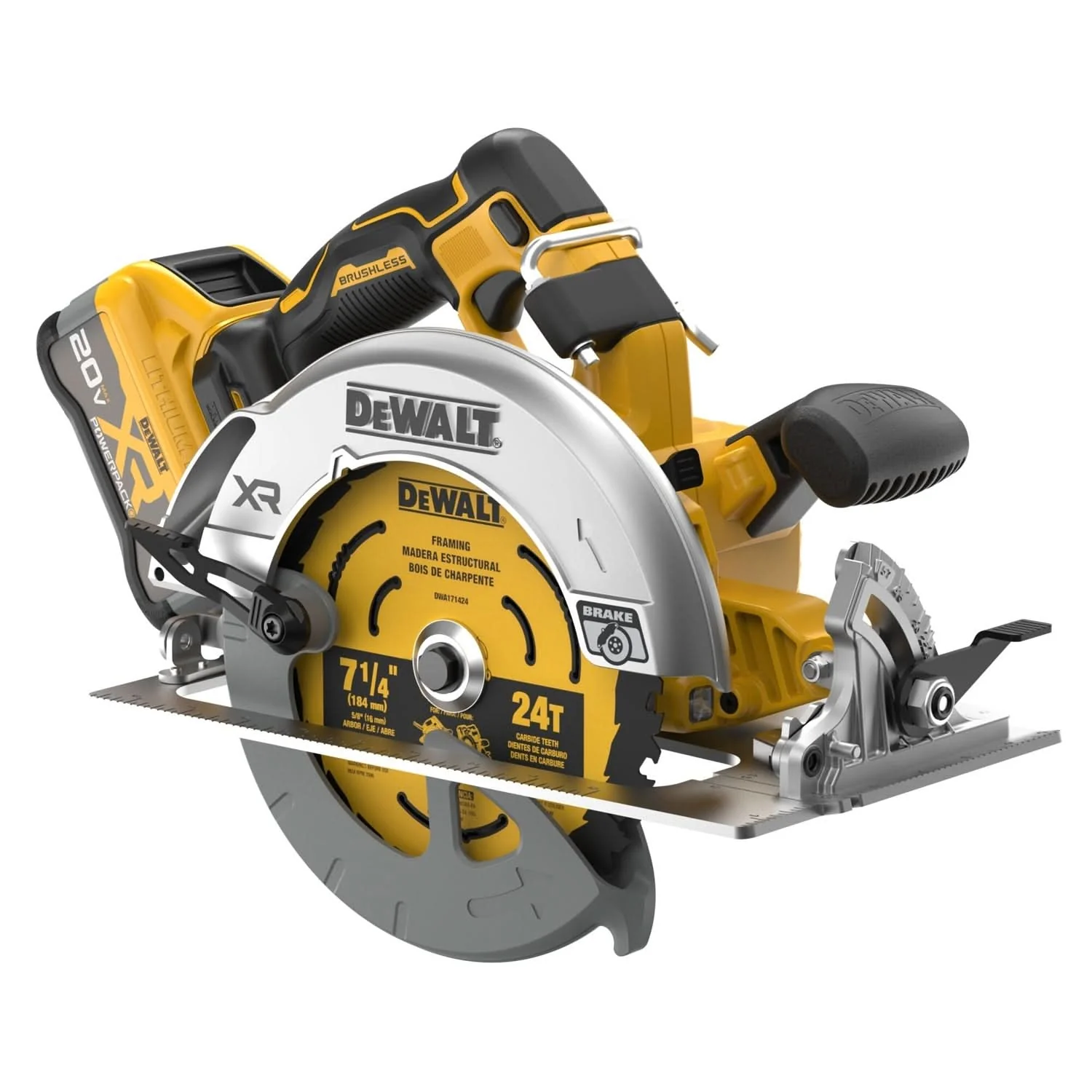 DeWalt DCS590WW1 20V MAX XR Brushless 7-1/4 in. Circular Saw POWERPACK 8.0Ah Kit