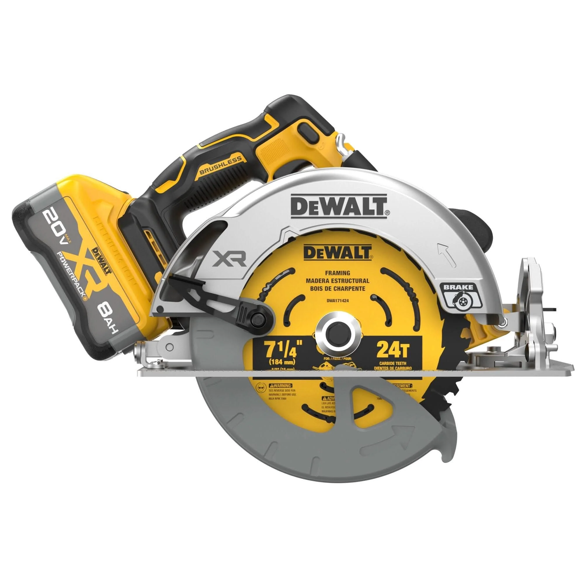 DeWalt DCS590WW1 20V MAX XR Brushless 7-1/4 in. Circular Saw POWERPACK 8.0Ah Kit - Image 2