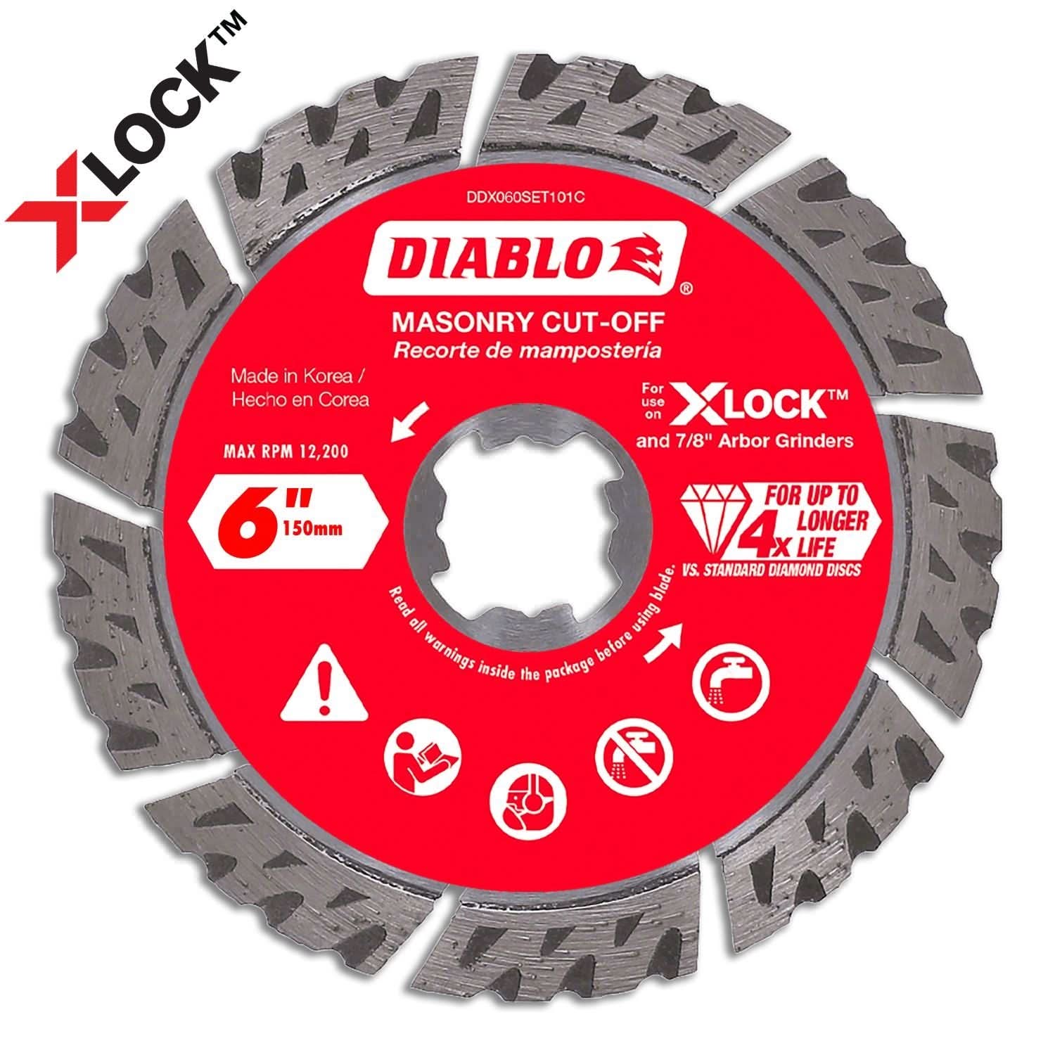 Diablo DDX060SET101C 6 in. Diamond Segmented Turbo Masonry Cut-Off with X-LOCK arbor - Image 1
