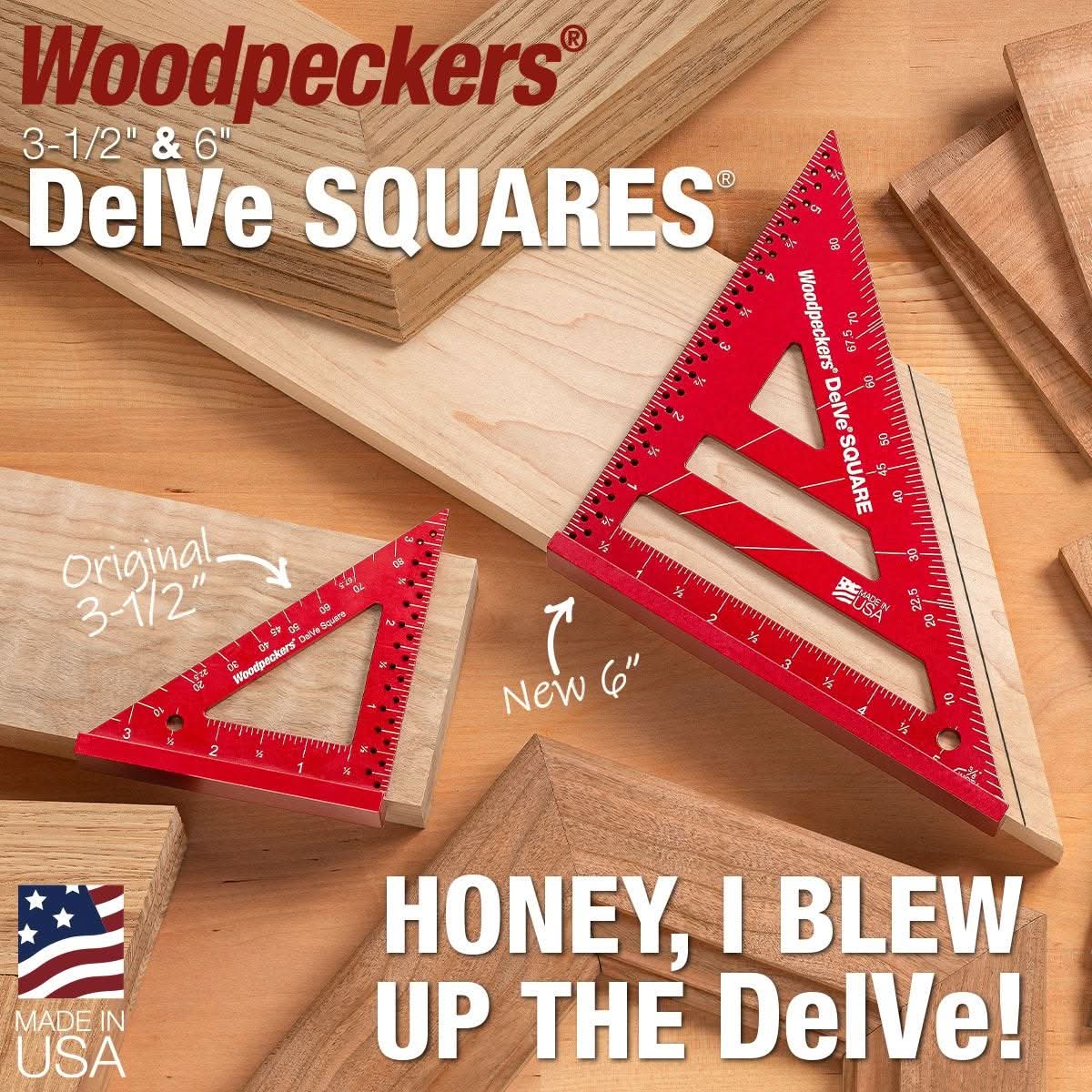 Woodpeckers DELVESQAL6 DelVe Square, 6 in. Aluminum + Rack-It - Image 2