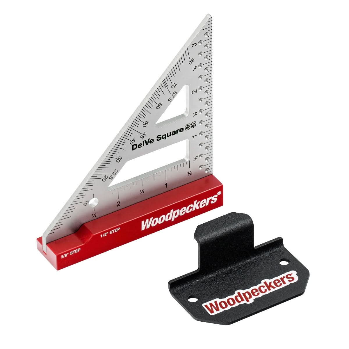 Woodpeckers DELVSS3-20 DelVe Square SS – 3-1/2 Inch Stainless Steel With Rack-It