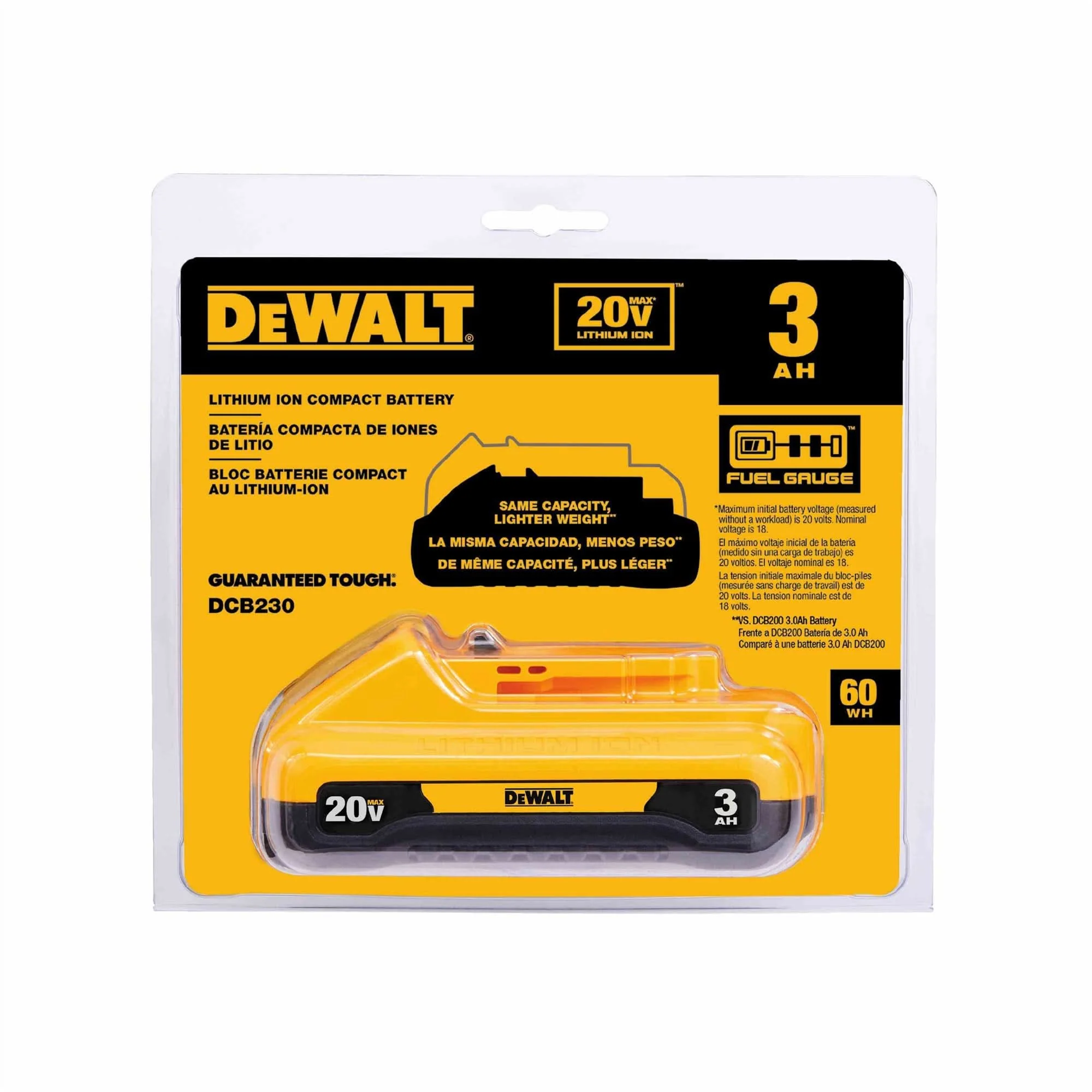 DeWalt DCB230 20V MAX 3.0Ah Compact Battery (PROMO) - Image 2