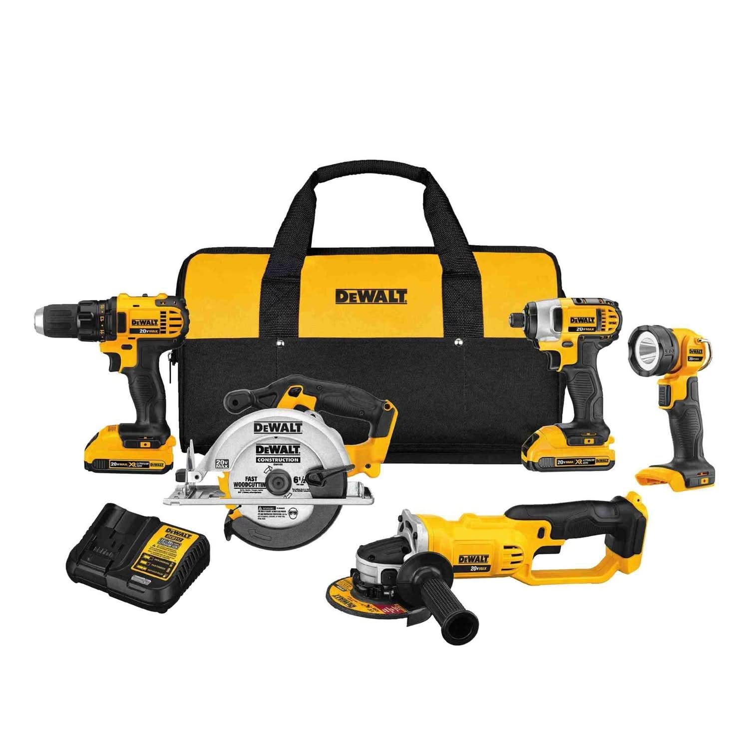 DeWalt DCK521D2 20V Max Compact Cordless 5-Tool Combo Kit - Image 1