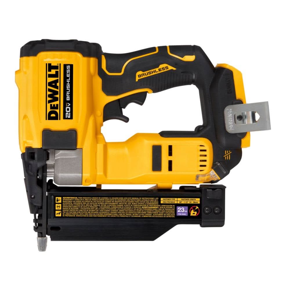 DeWalt 20V MAX ATOMIC 23GA Brushless Pin Nailer with 20V MAX XR 5.0Ah Battery & Charger Starter Kit - Image 2
