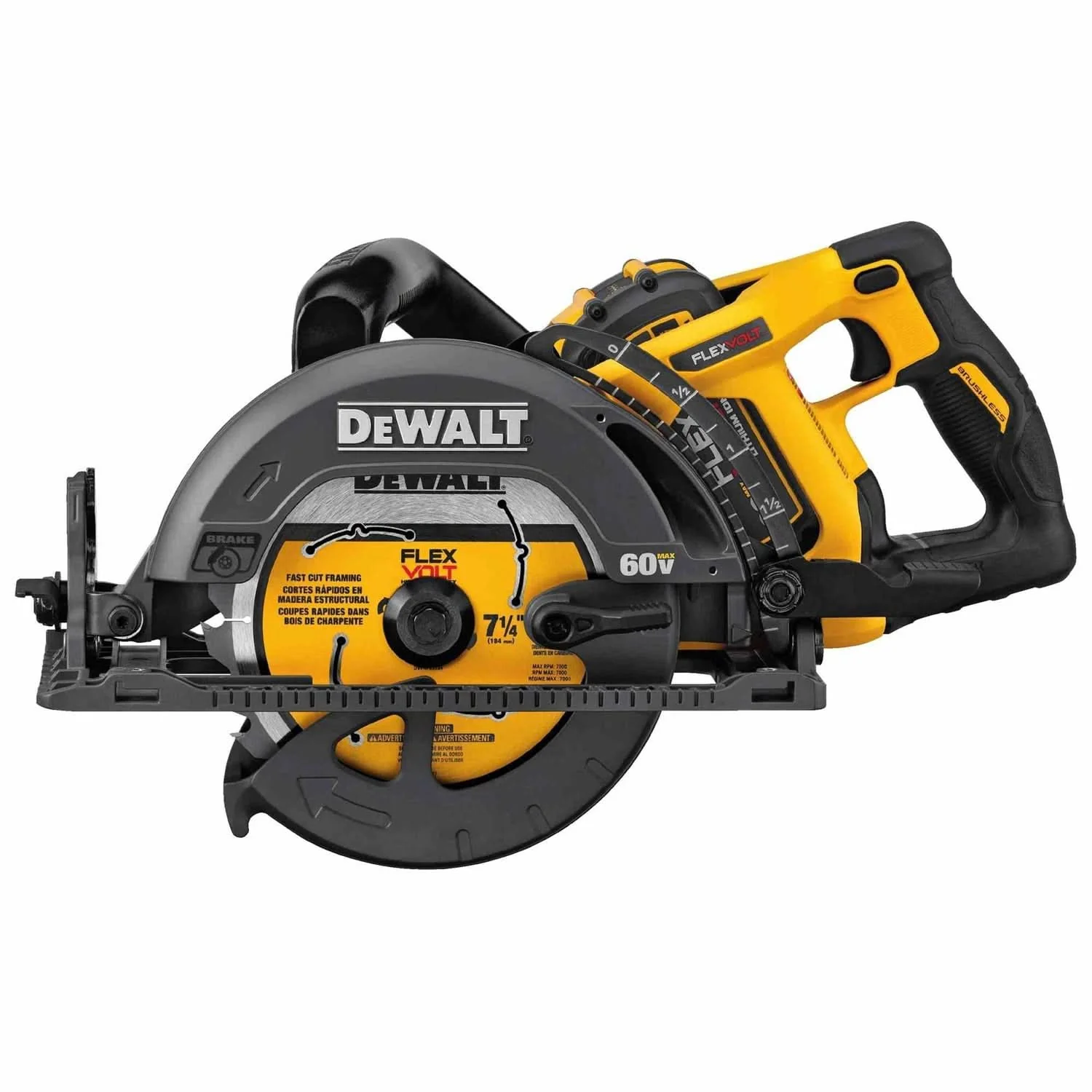 DeWalt DCS577X1 Flexvolt 60V MAX 7-1/4-Inch Worm Drive Style Saw, 9.0Ah - Image 2