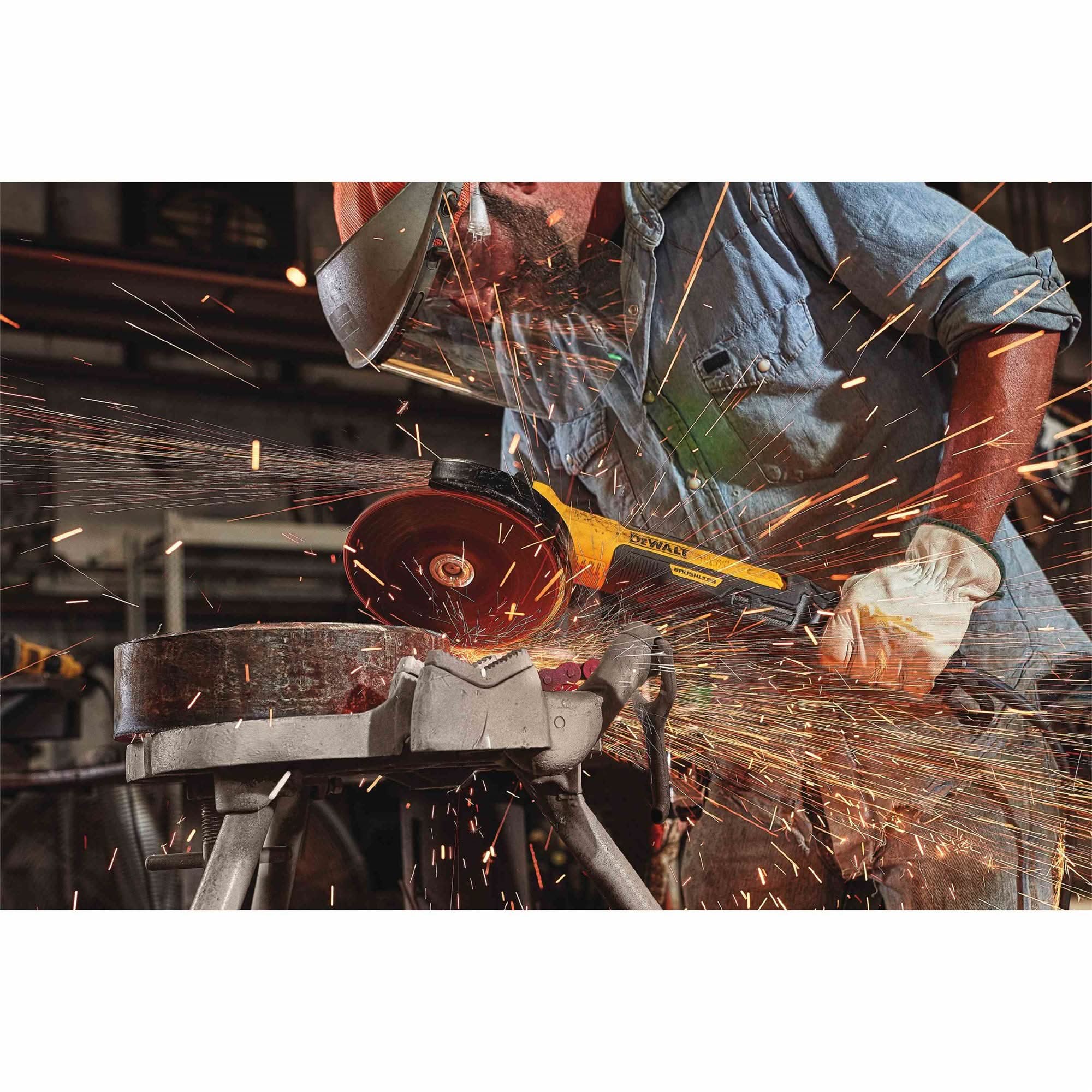 DeWalt DWE43840CN Corded 7" Brushless Small Angle Grinder, Rat Tail, With Kickback Brake, No Lock, Pipeline Cover - Image 2