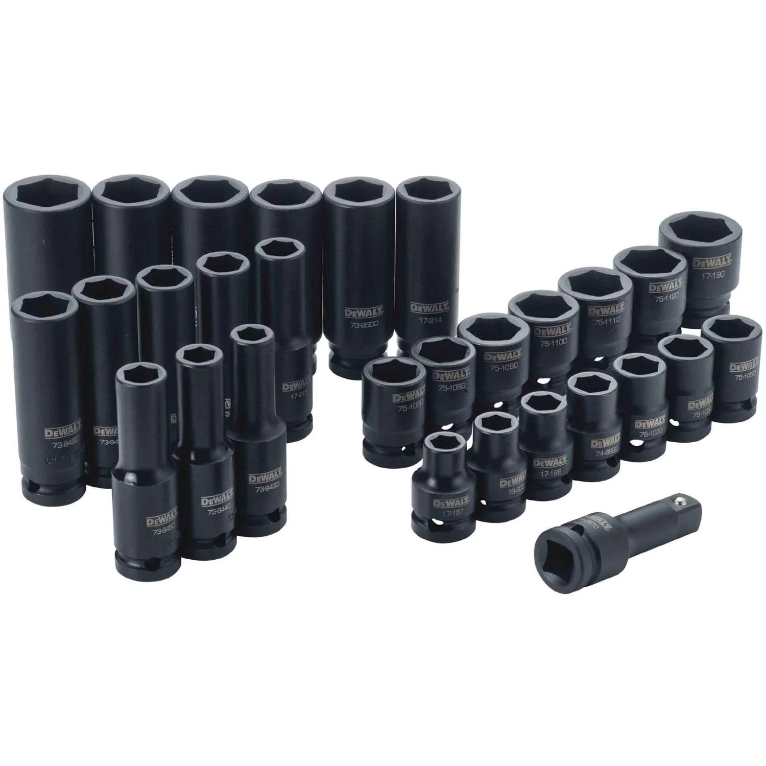 Dewalt DWMT19249 30 Piece 1/2-in Drive Combination Impact Socket Set 6 PT - Image 1