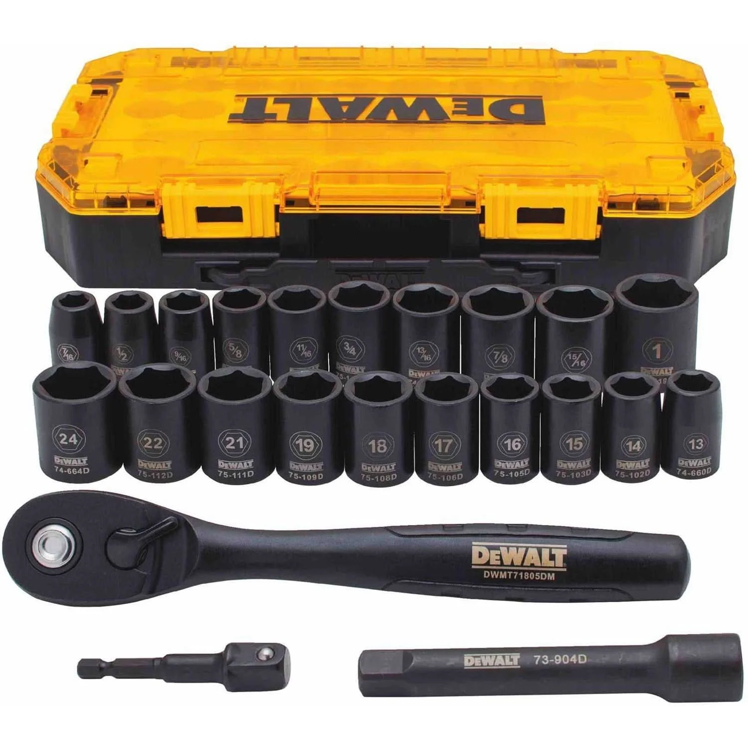 Dewalt DWMT74739 23 Piece 1/2-in Drive Combination Impact Socket Set - Image 1
