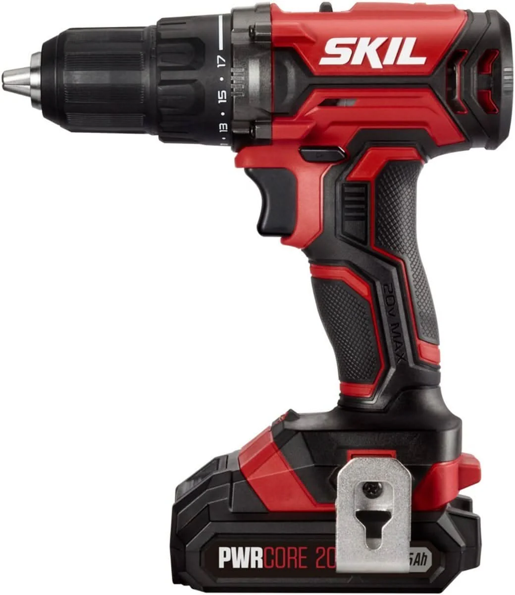 SKIL PWR CORE 20 20V 1/2" Drill Driver 2.5Ah Kit with 120 Piece Drilling and Screw Driving Kit - Image 2