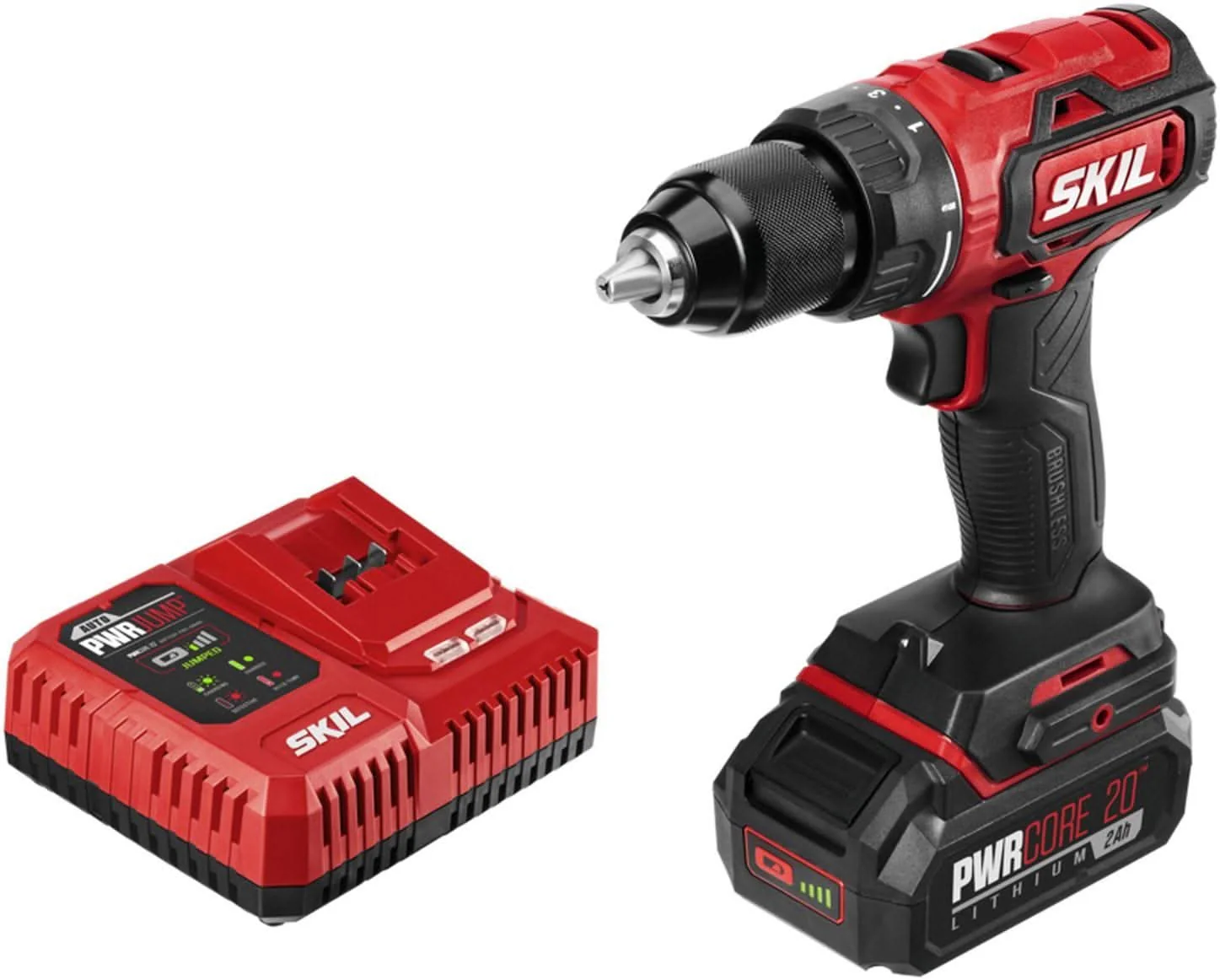 SKIL DL529302 PWR CORE 20 Brushless 20V 1/2 In. Drill Driver Kit with Auto PWR JUMP Charger - Image 3