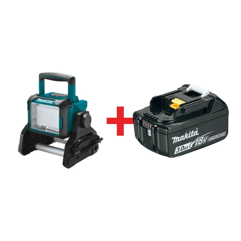 Makita 18V LXT 3,000-Lumen/Corded Work Light with 18V 3.0Ah Battery - Image 1