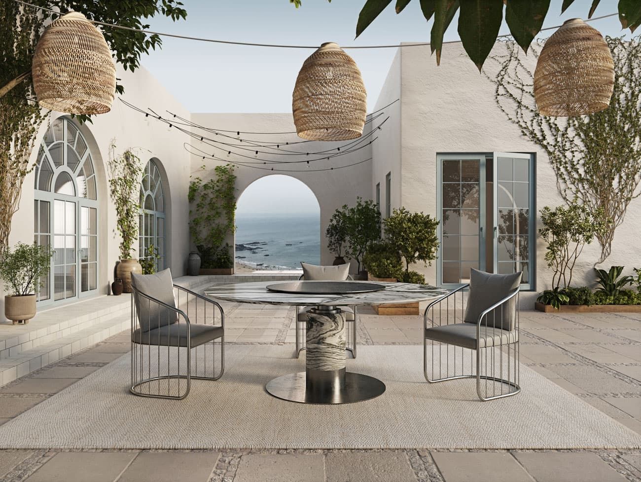OUTDOOR DOMINO MARBLE DINING TABLE | $33,775.00 - Image 2