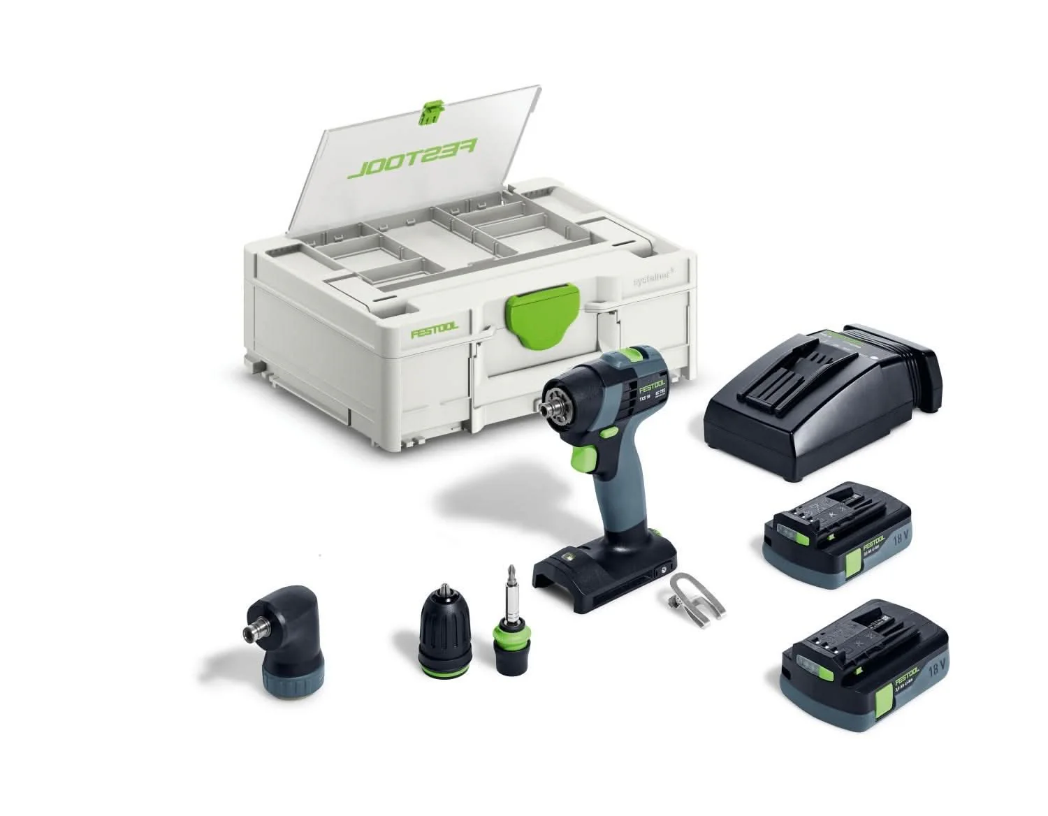 Festool TXS 18 SET HPC 4.0Ah Drill Kit with BKS D 1/8''-1/2'' CE/W/7 7-Piece Brad Point Drill Bit Set - Image 2