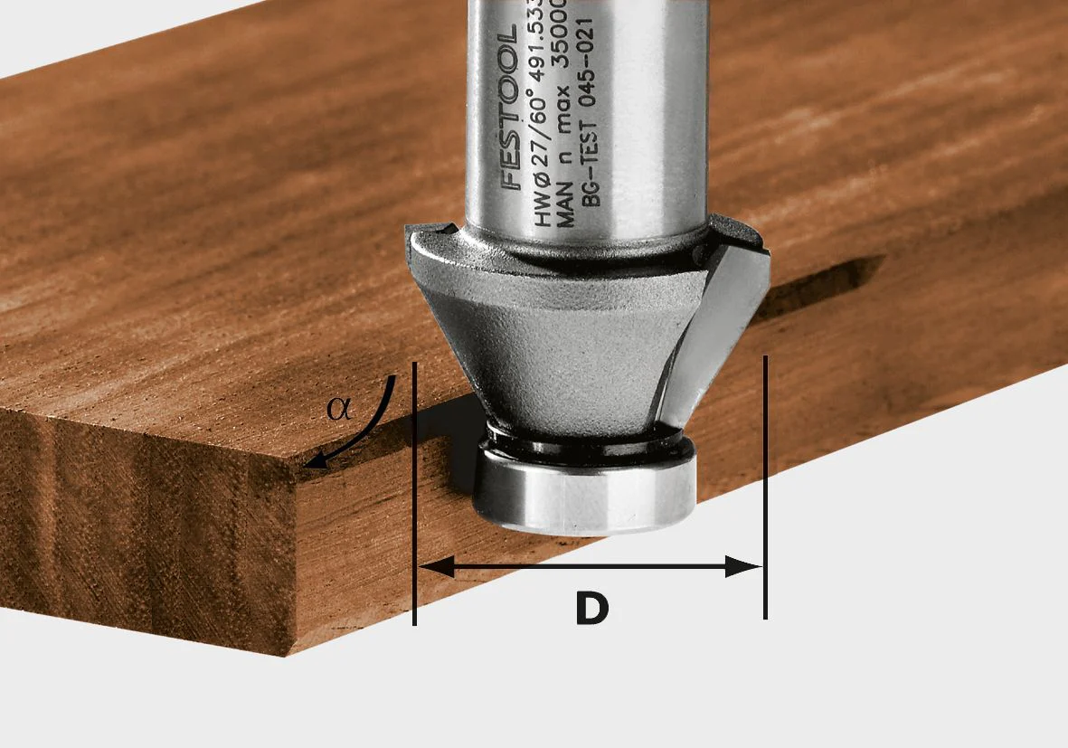Festool 45-Degree 27mm Chamfer Cutter Router Bit for OFKC 500 Router (490090) - Image 2
