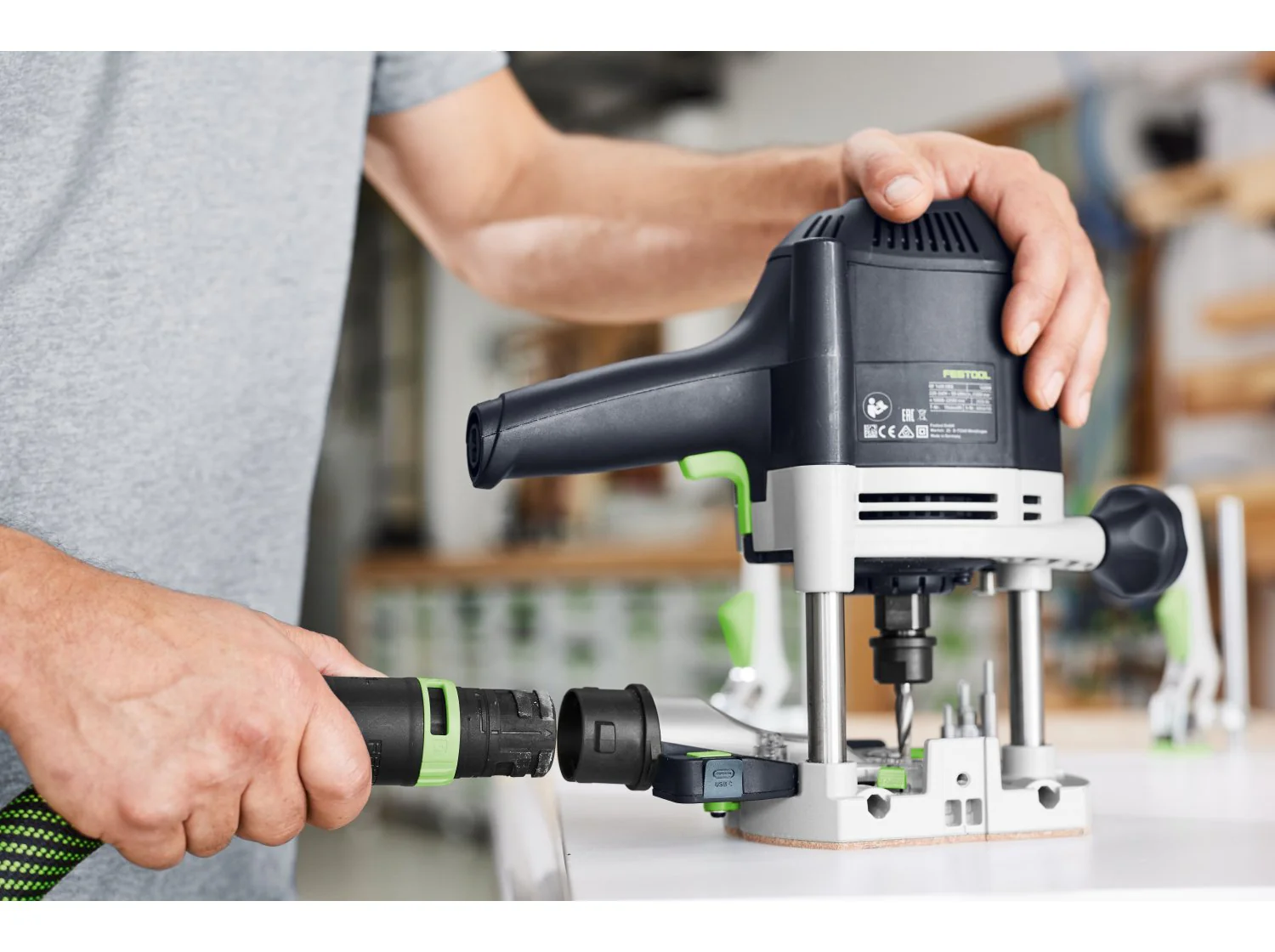 Festool Dust Extraction Port with Light Module for OF 1400 Router (578683) - Image 2