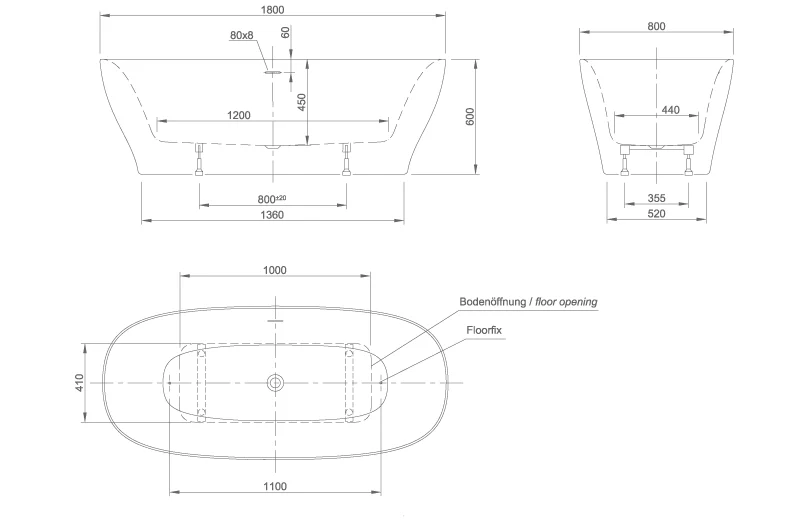 DREAM ACRYLIC BATH TUB | PIETRA CASA BRAND | $8,852.25 - Image 3