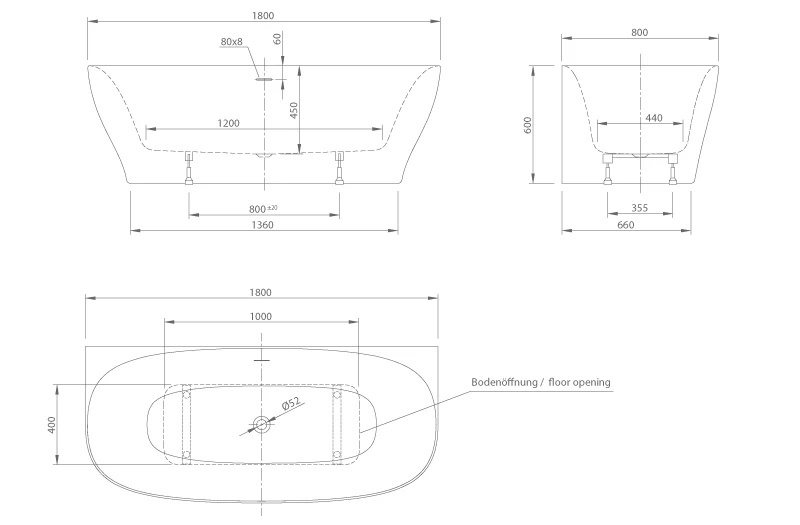 DREAM WALL ACRYLIC BATH TUB | PIETRA CASA BRAND | $10,585.96 - Image 3