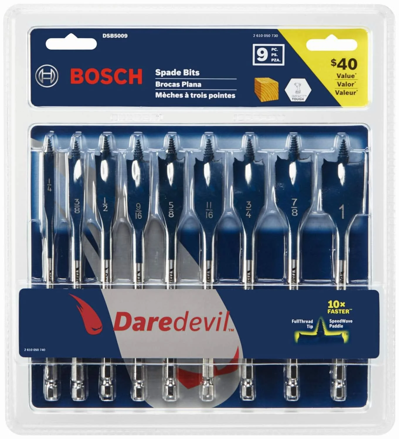 Bosch DSB5009 9-Piece Daredevil Spade Bit Set - Image 2