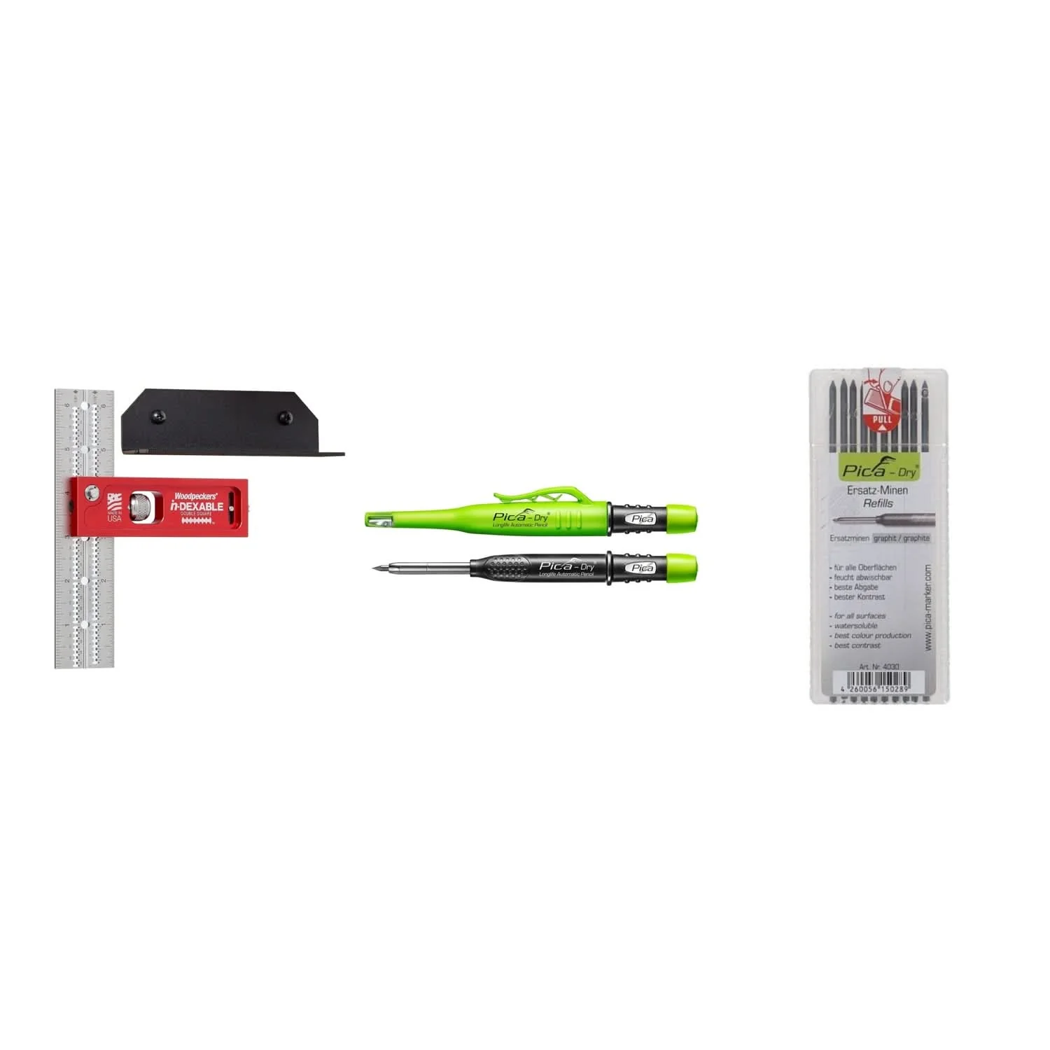 Woodpeckers in-DEXABLE Double Square – Standard – 6 in. Blade with Pica Dry 3030 Pencil & Black Lead Refill