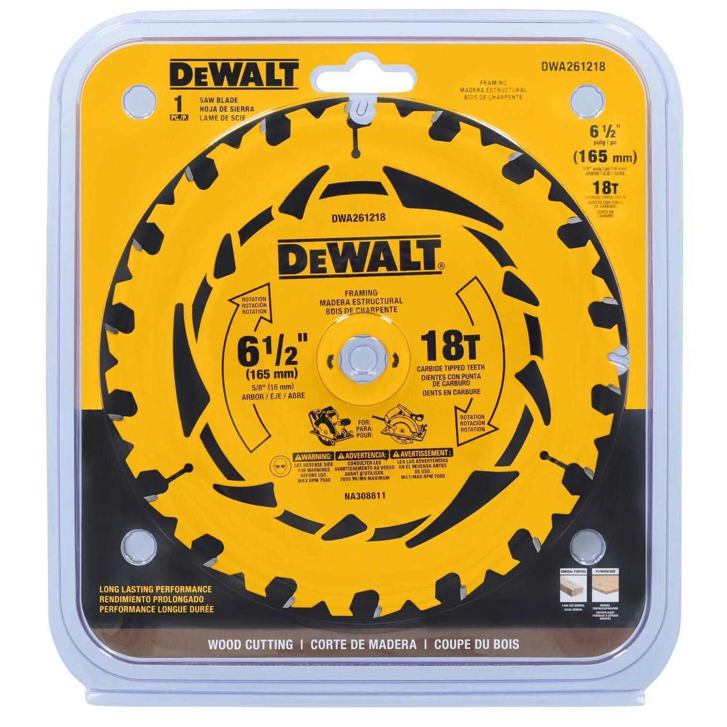 DeWalt DWA261218 6-1/2 in. 18T Carbide-Tipped Framing Saw Blade - Image 3