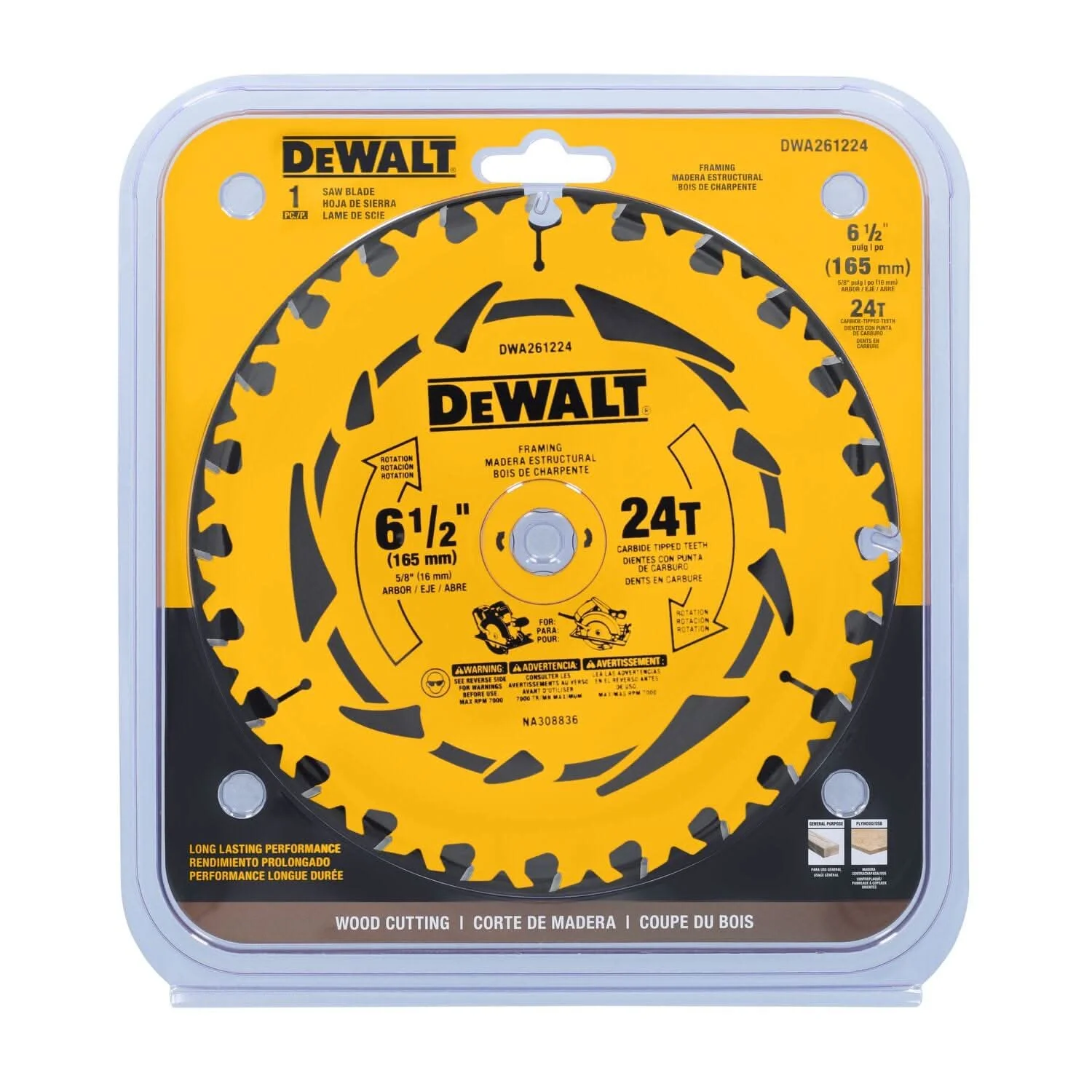 DeWalt DWA261224 6-1/2 in. 24T Carbide-Tipped Framing Saw Blade - Image 3