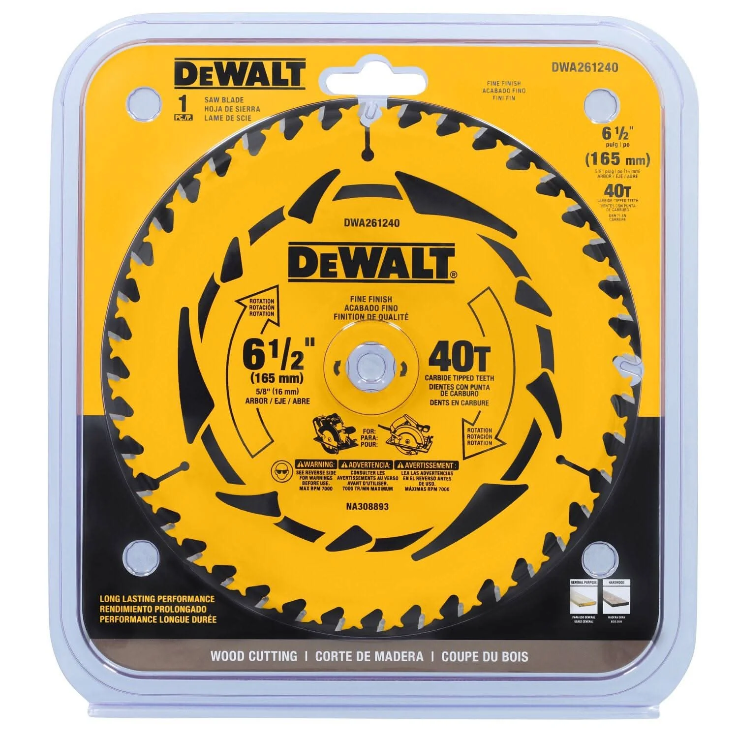 DeWalt DWA261240 6-1/2 in. 40T Carbide-Tipped Framing Saw Blade - Image 3