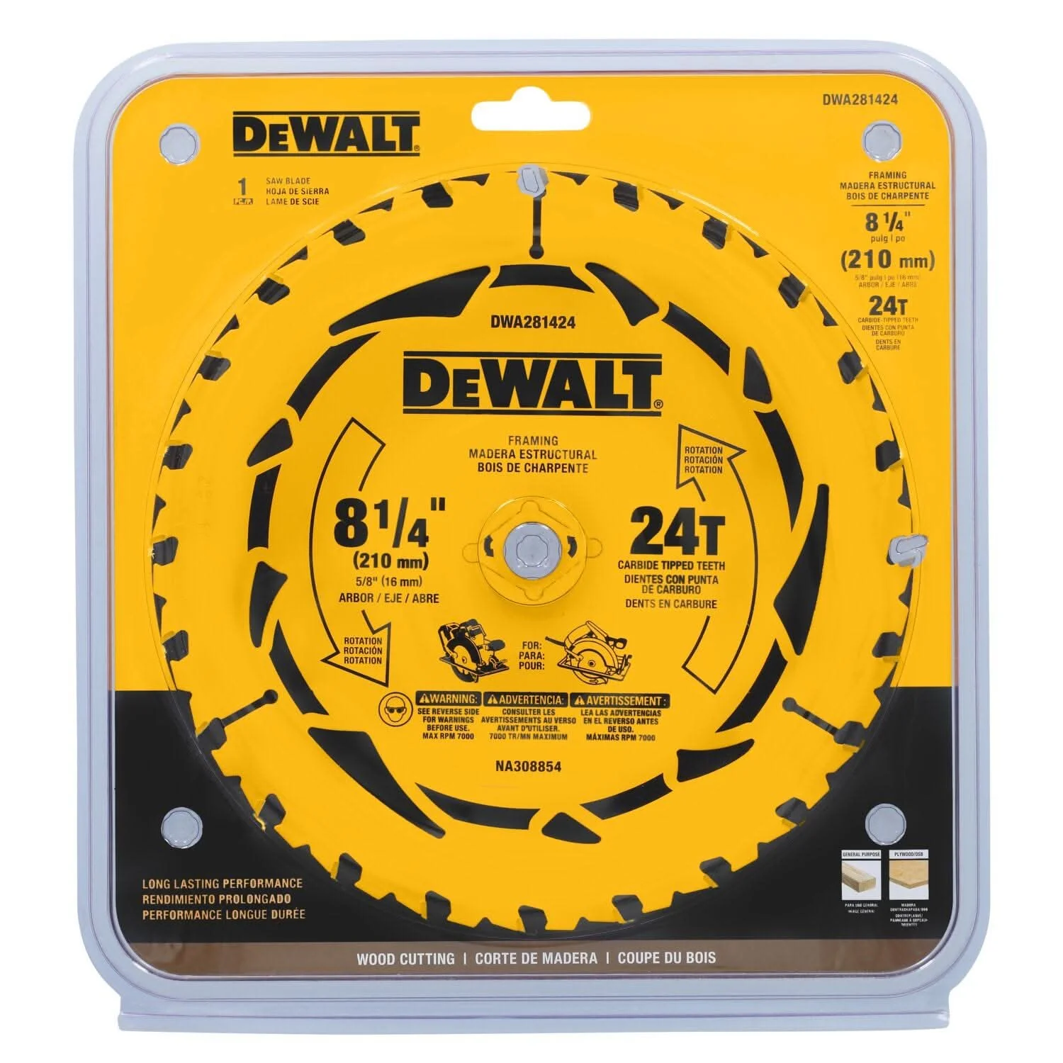 DeWalt DWA281424 8-1/4 in. 24T Carbide-Tipped Framing Saw Blade - Image 3