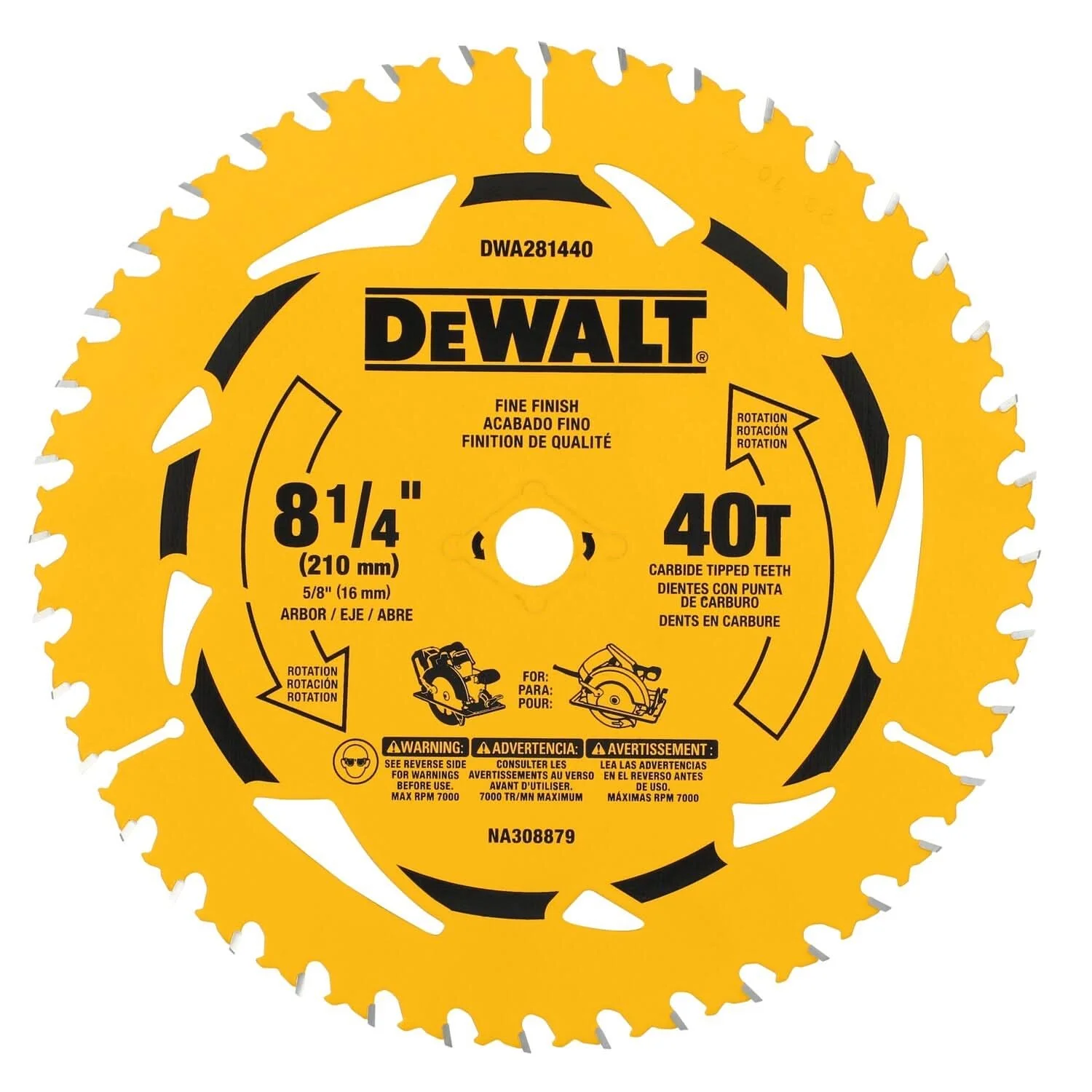 DeWalt DWA281440 8-1/4 in. 40T Carbide-Tipped Framing Saw Blade