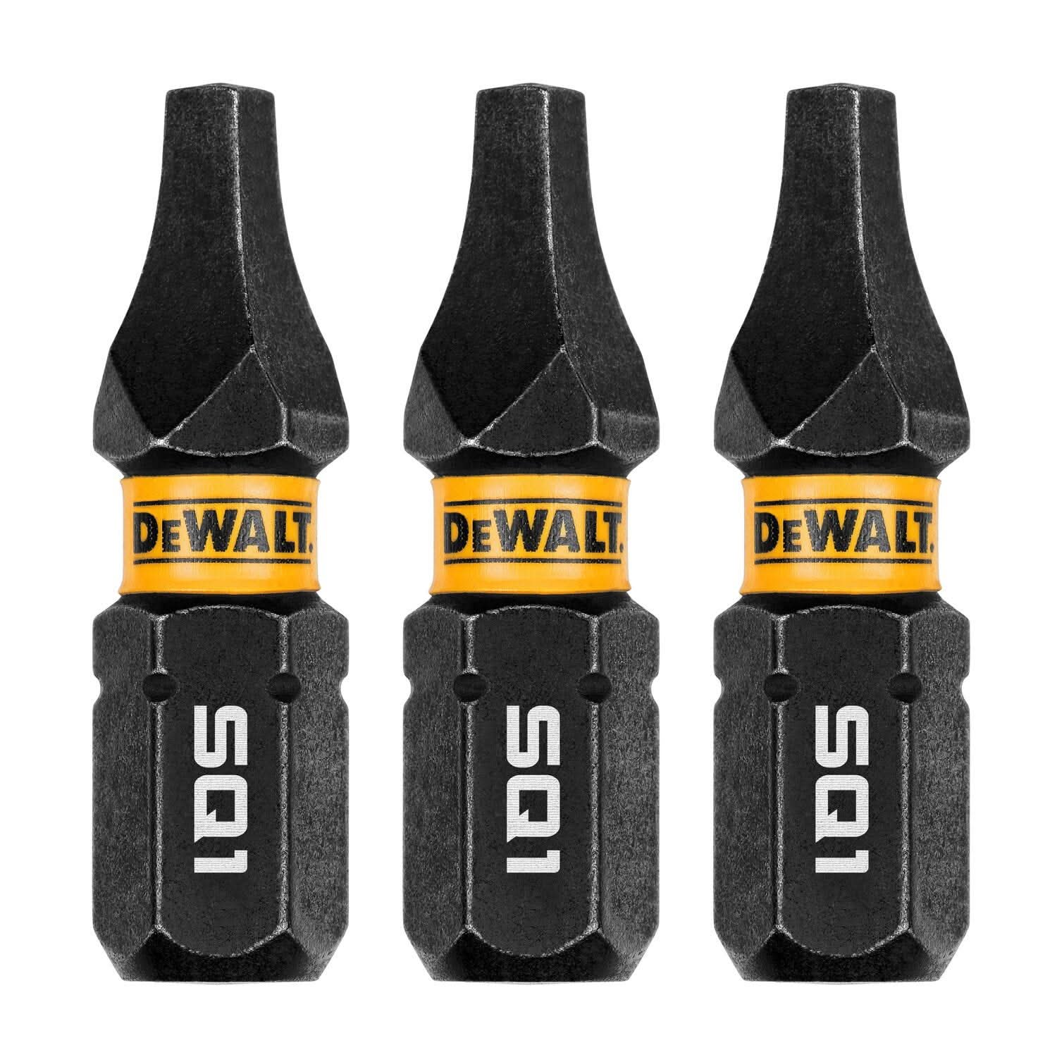 DeWalt DWAF1SQ1IR3 FlexTorq Impact Ready Screwdriving Bit, SQ1, 1 in. (3-Pack) - Image 2