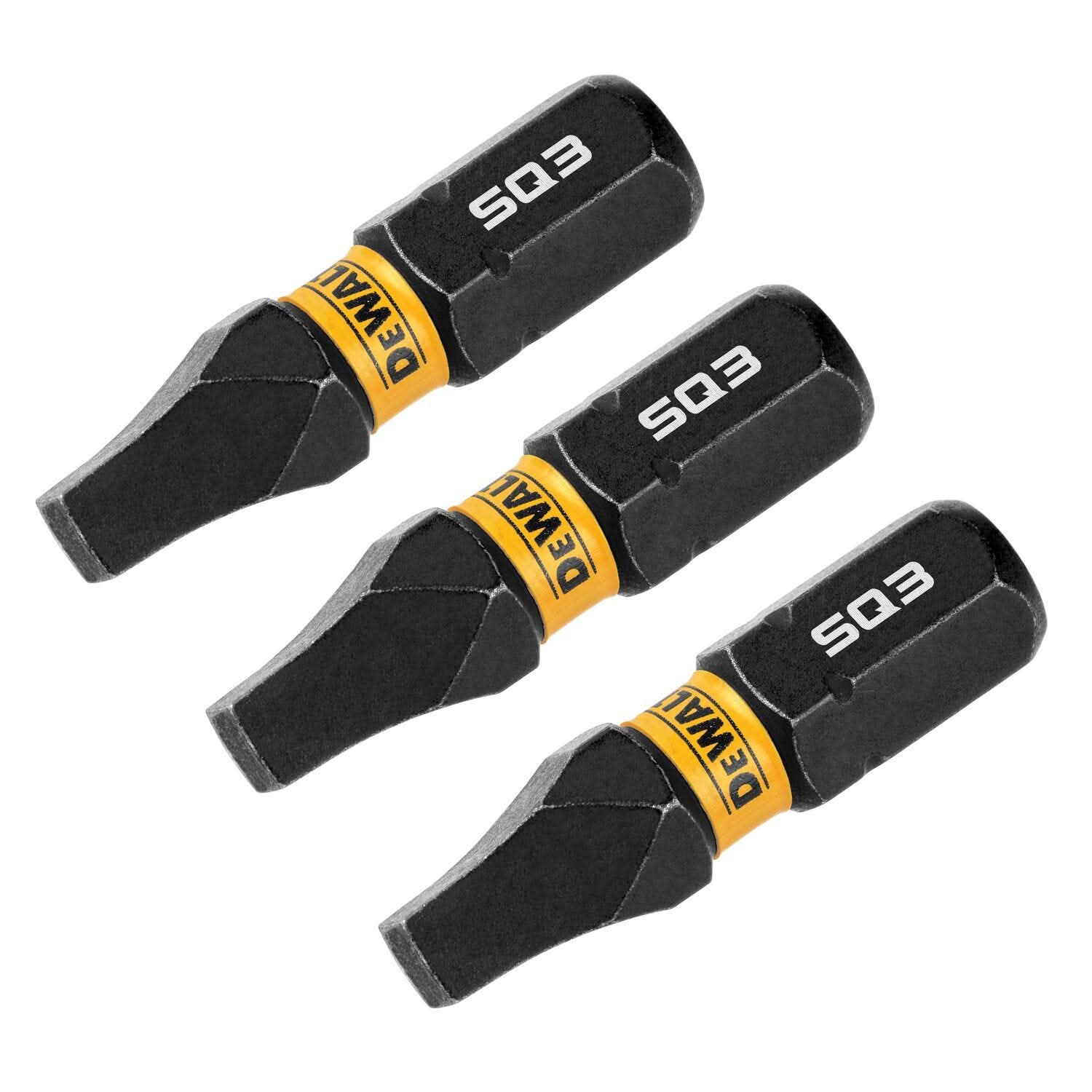 DeWalt DWAF1SQ3IR3 FlexTorq Impact Ready Screwdriving Bit, SQ3, 1 in. (3-Pack) - Image 3