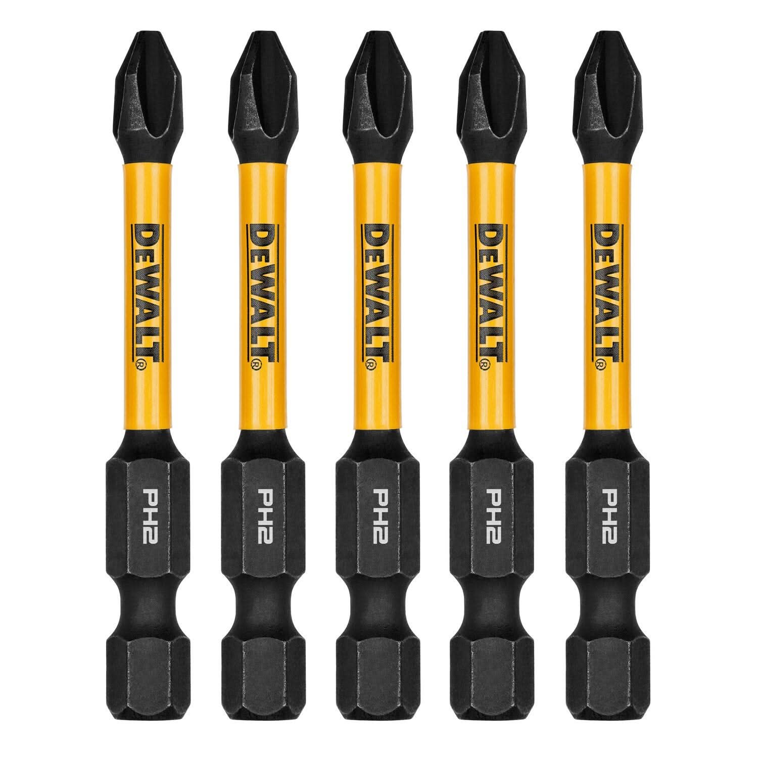 DeWalt DWAF2PH2IR5 FlexTorq Impact Ready Screwdriving Bit, PH2, 2-1/4 in. (5-Pack) - Image 2