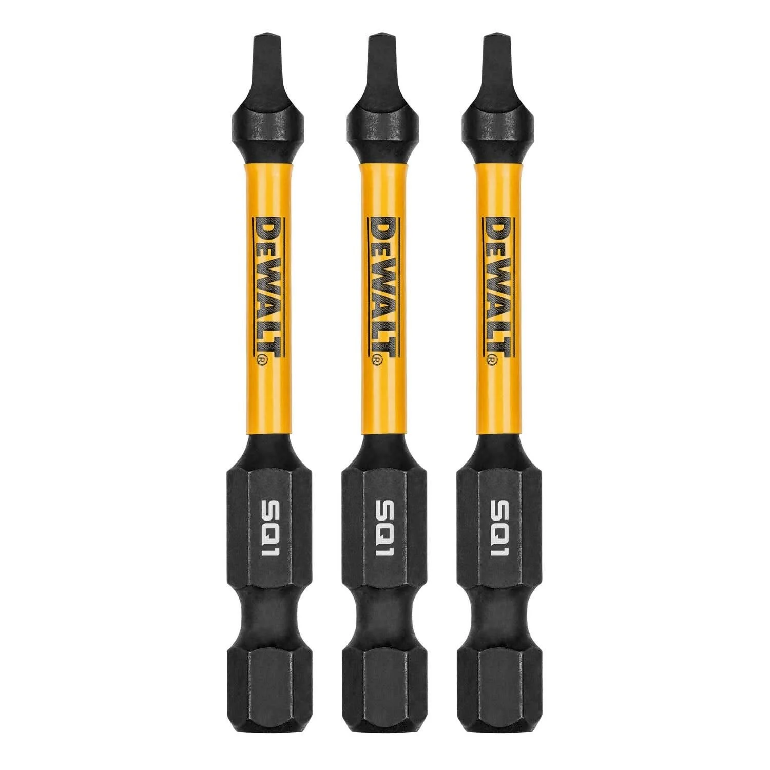 DeWalt DWAF2SQ1IR3 FlexTorq Impact Ready Screwdriving Bit, SQ1, 2-1/4 in. (3-Pack) - Image 2
