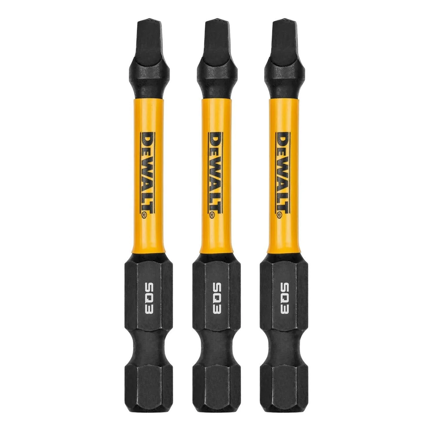 DeWalt DWAF2SQ3IR3 FlexTorq Impact Ready Screwdriving Bit, SQ3, 2-1/4 in. (3-Pack) - Image 2