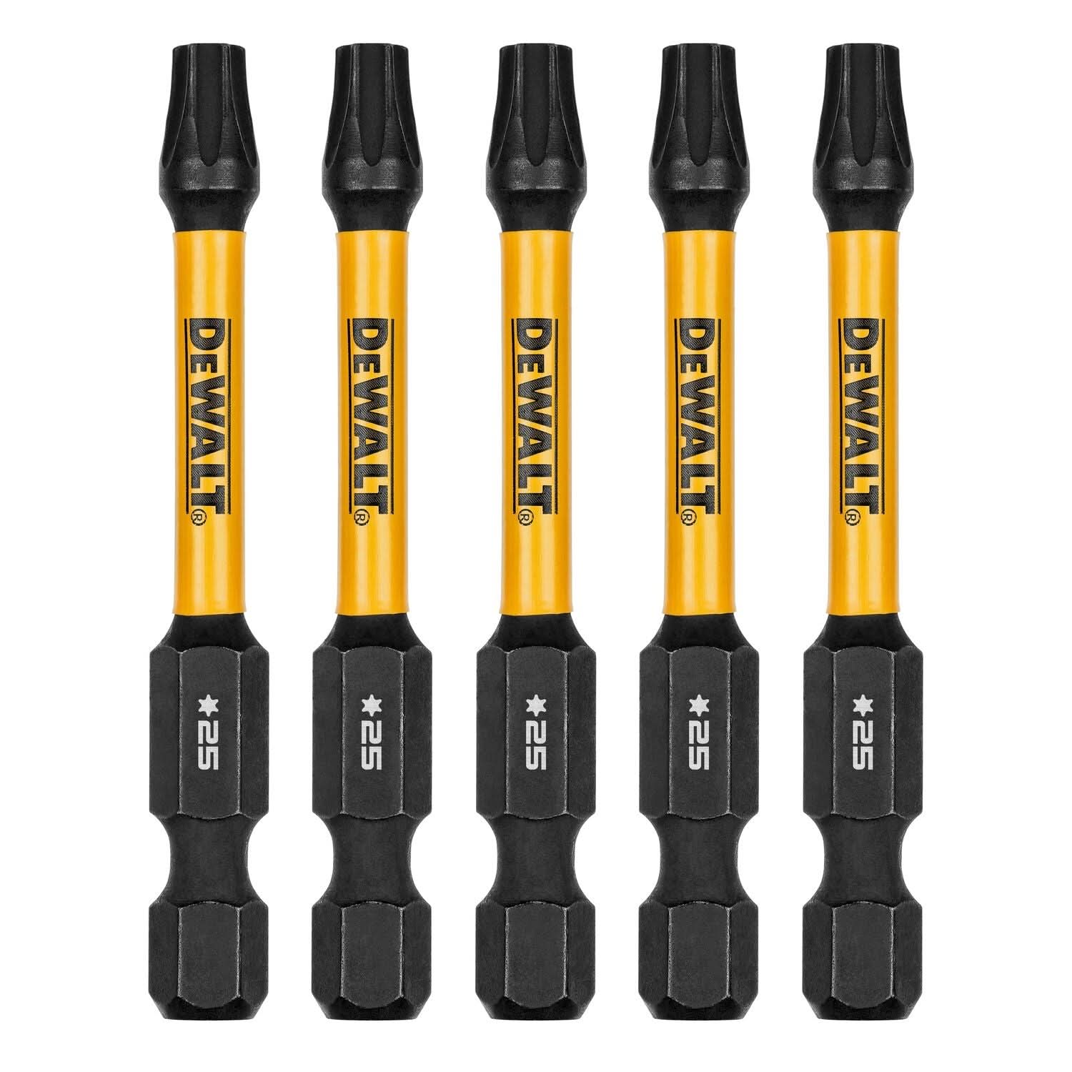 DeWalt DWAF2TX25IR5 FlexTorq Impact Ready Screwdriving Bit, T25, 2-1/4 in. (5-Pack)