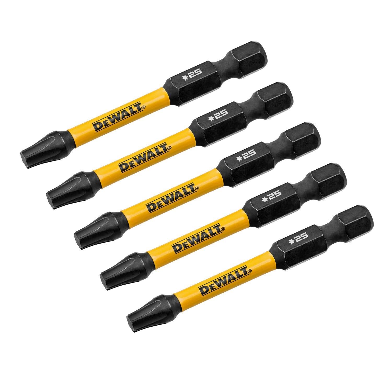 DeWalt DWAF2TX25IR5 FlexTorq Impact Ready Screwdriving Bit, T25, 2-1/4 in. (5-Pack) - Image 2