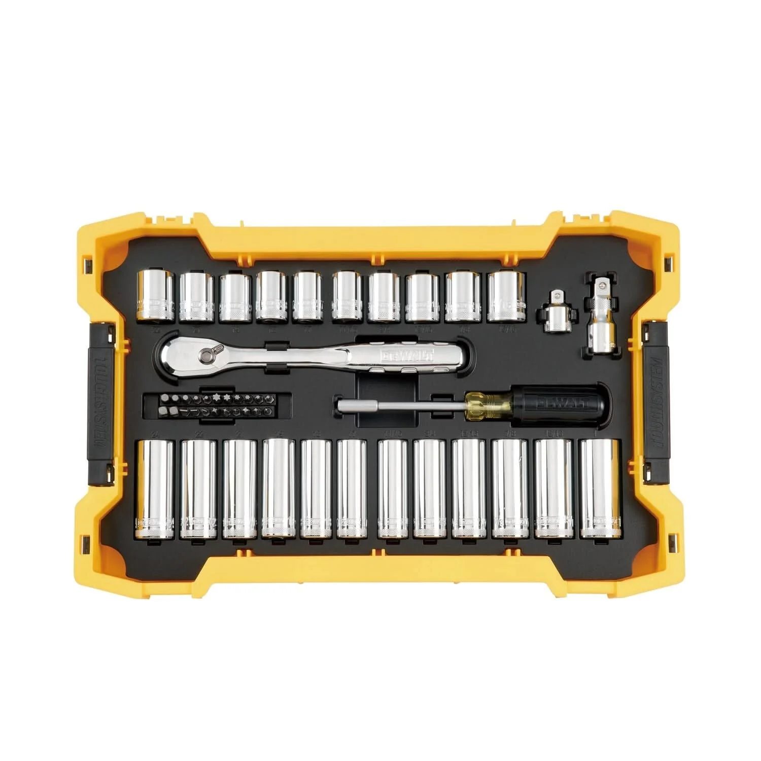 DeWalt DWMT45403 85-Piece 3/8 in. & 1/2 in. Mechanics Tool Set w/ ToughSystem 2.0 Tray - Image 1