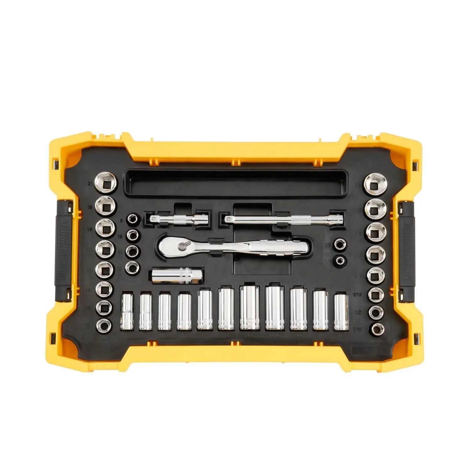 DeWalt DWMT45403 85-Piece 3/8 in. & 1/2 in. Mechanics Tool Set w/ ToughSystem 2.0 Tray - Image 2