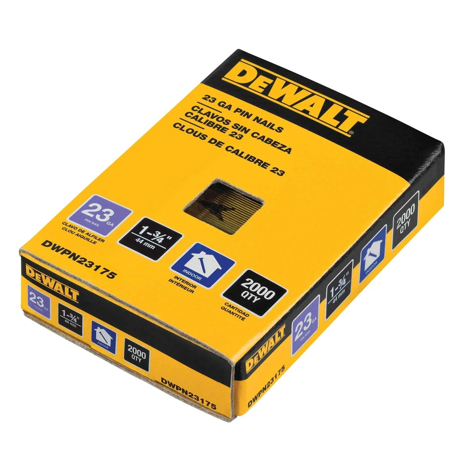 DeWalt DWPN23175 1-3/4 in. 23-Gauge Pin Nails 2,000-Pack - Image 2