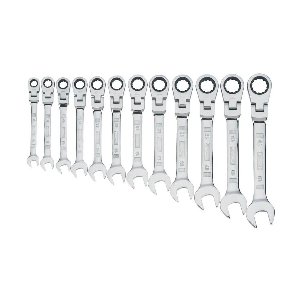 DeWalt 16 in. PRO Open Mouth Tool Bag w/ 12-Piece Flex Head Ratcheting Metric Wrench Set - Image 2